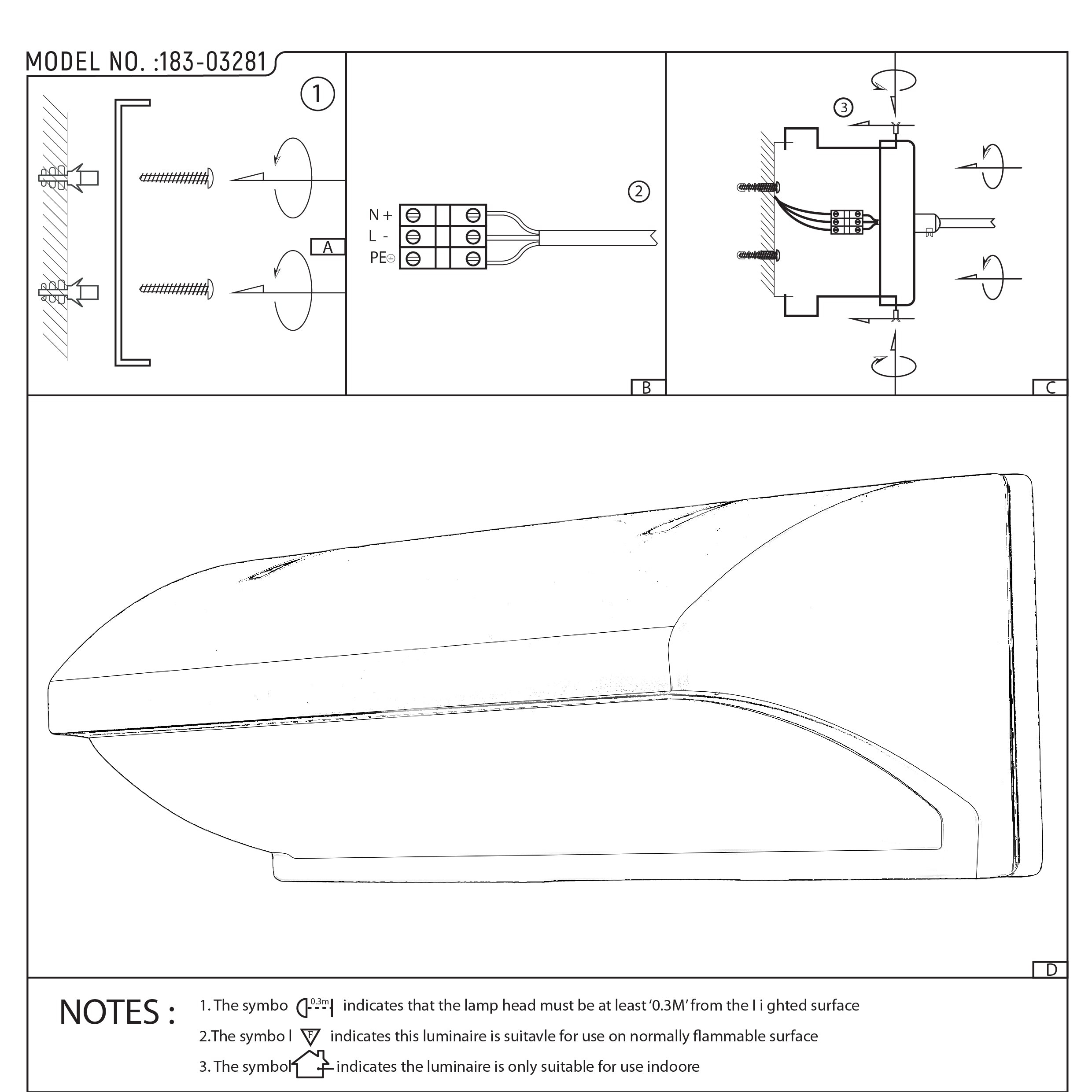 Светильник 001 / 385 20 Вт черный 4000 К IP65, 183-03281 8