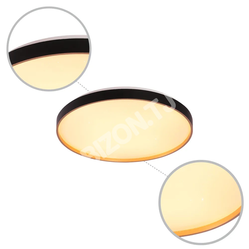 Светильник LED сверкающий потолоч Светильник BOVER 40Wx2 черный D500, 165-16017 6