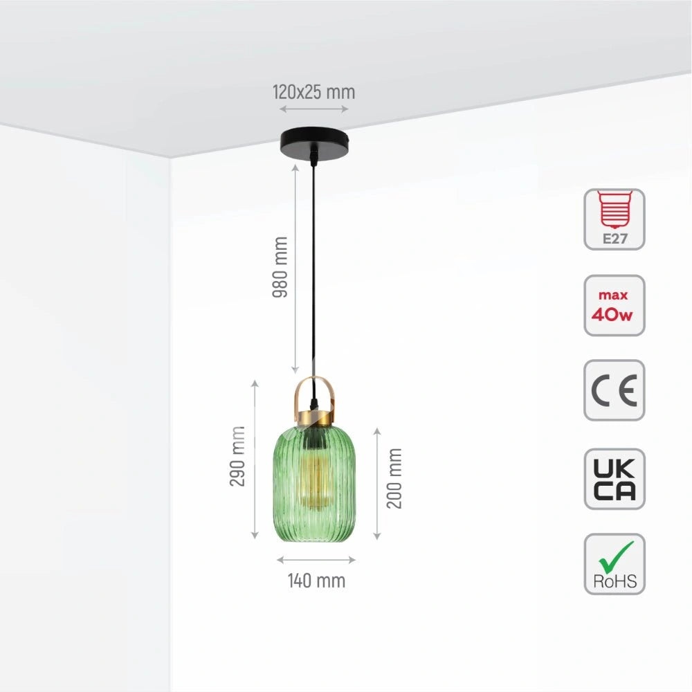 Светильник podv MINT D150 1xE27 EMERALD GREEN1s, 150-18704 3