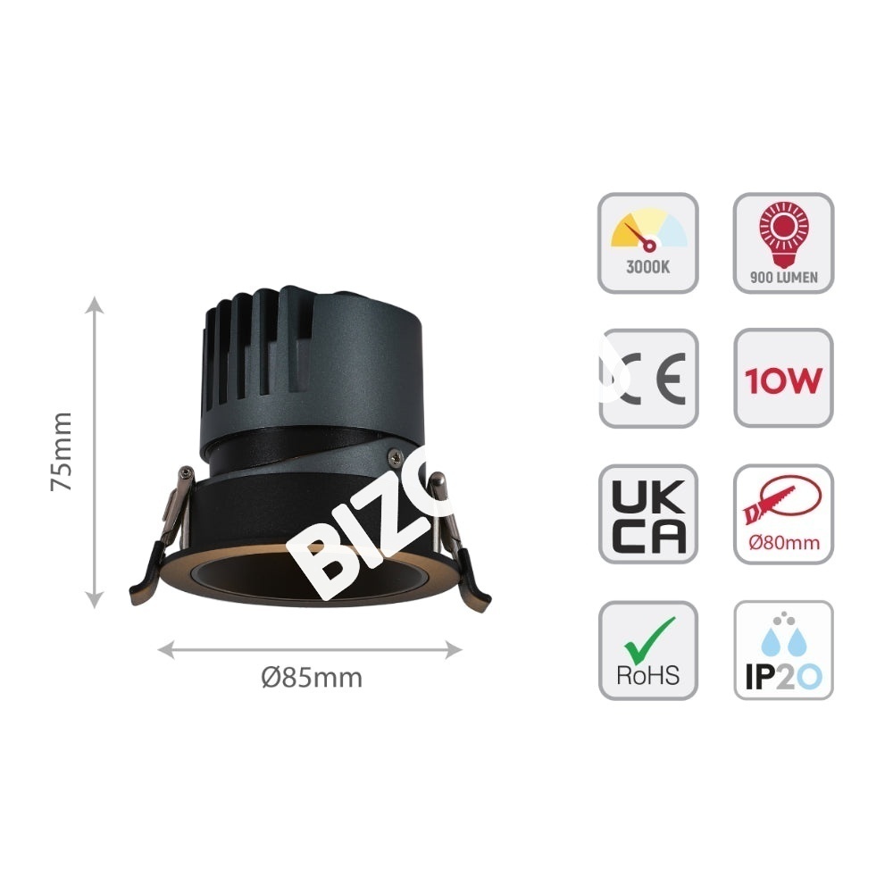 Светильник LED Spotlight даунлайт 10 Вт 3000 К IP20 белый, 143-04050 30