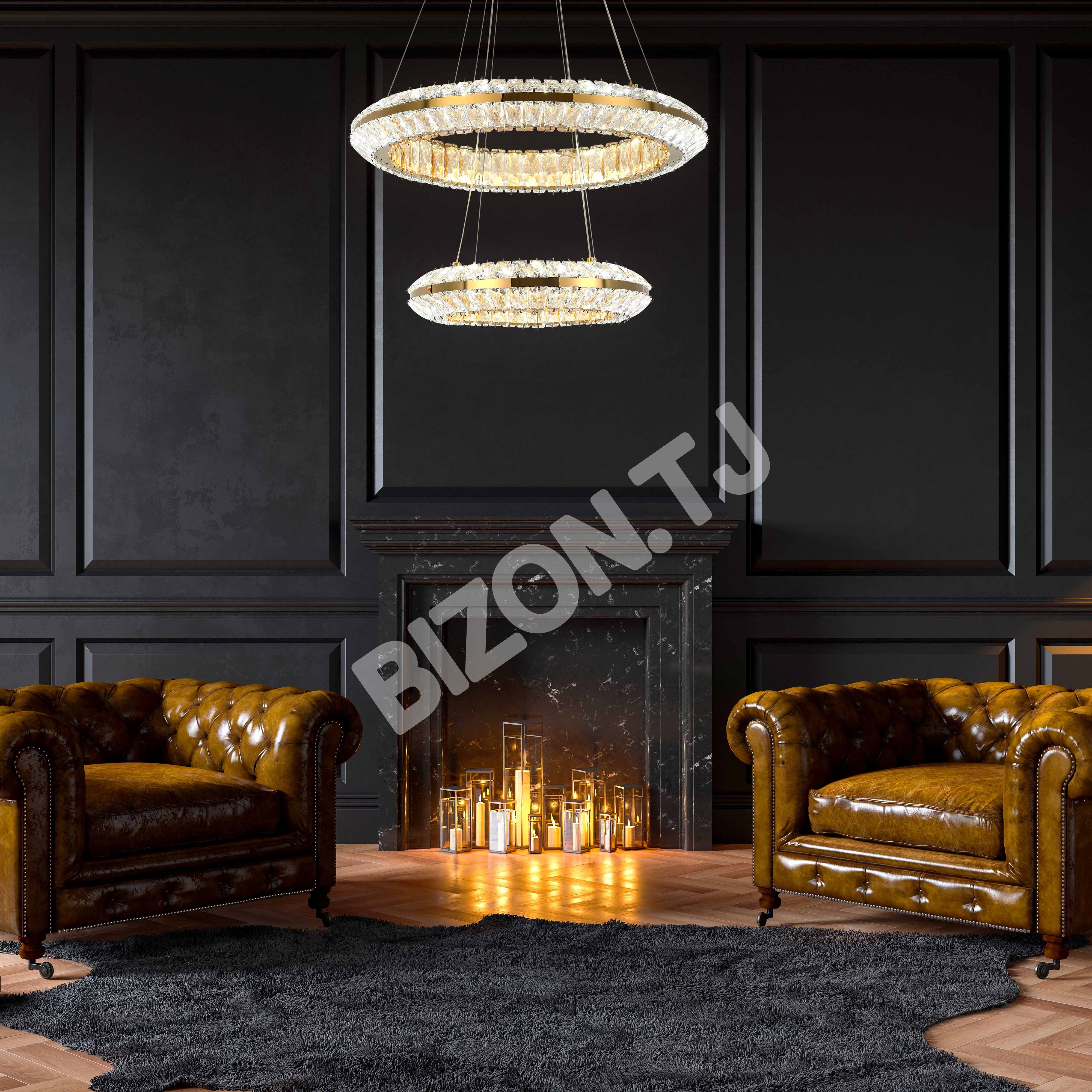 Люстра Crystal золотой CB242 600xW400мм 3 Colour (с, 159-18340 2