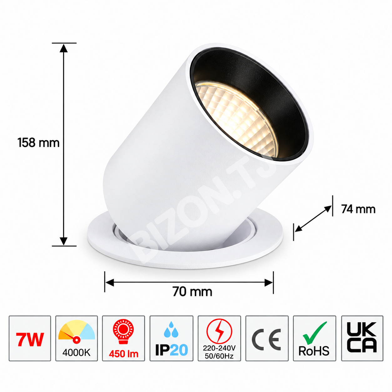 Светильник LED даунлайт FS09 белый 7 Вт 3CCT, 165-03588 6