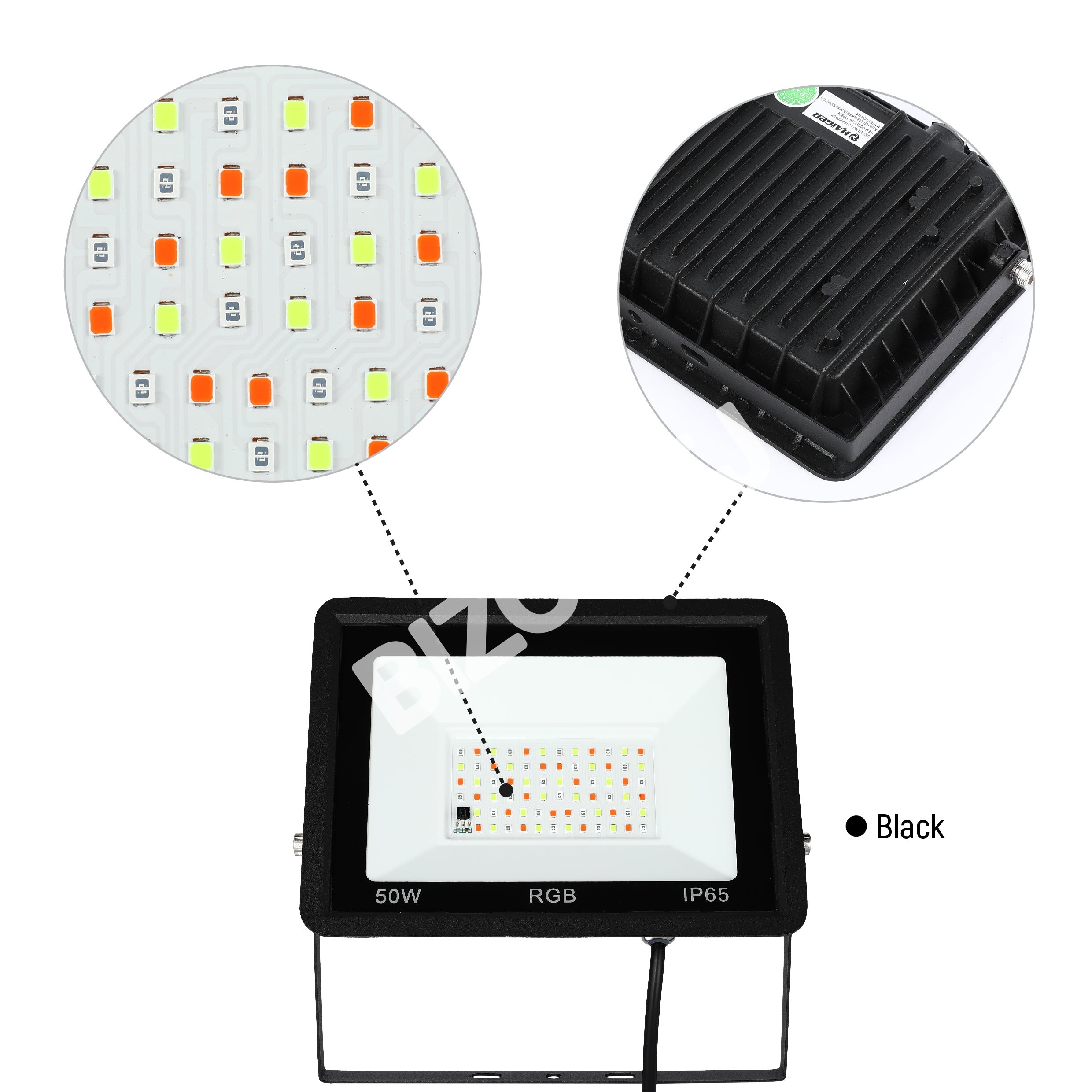 Прожектор LED DOB 50 Вт RGB черный IP65, 224-152838 6