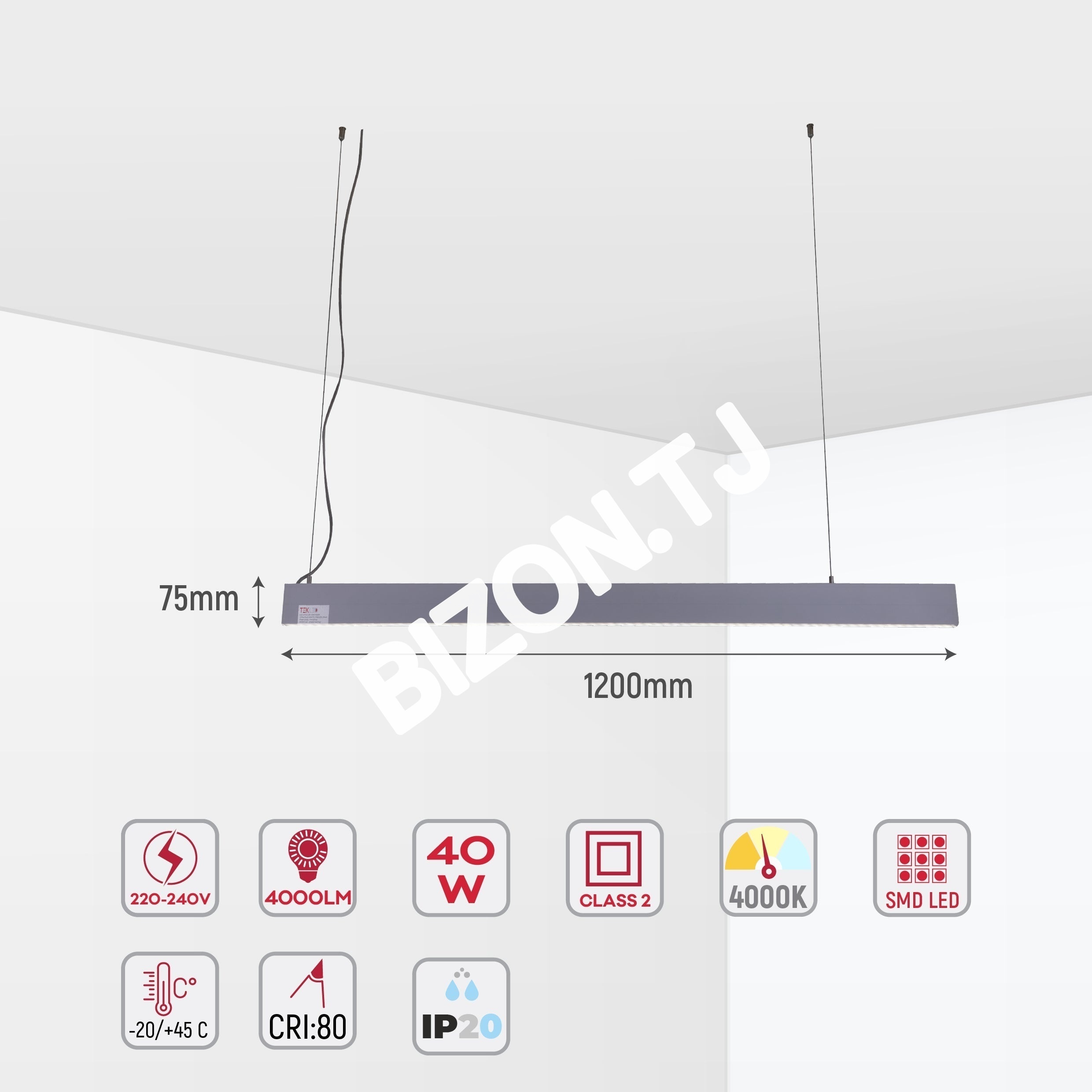 Светильник подвесной LED AGENA 36W4000 К черный 119.4sm10, 114-03020 21