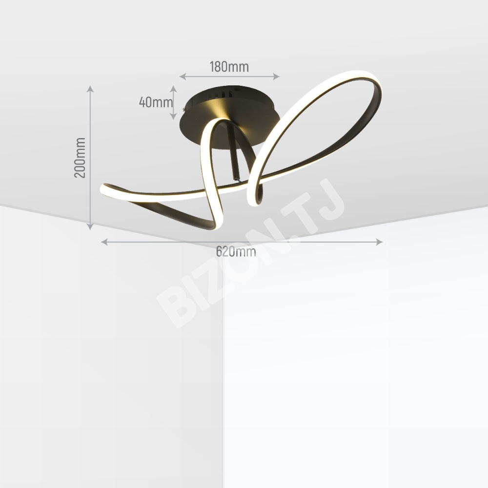 Люстра LED 40 Вт DIMM CH+черный 600×600×1000, 159-17964 22