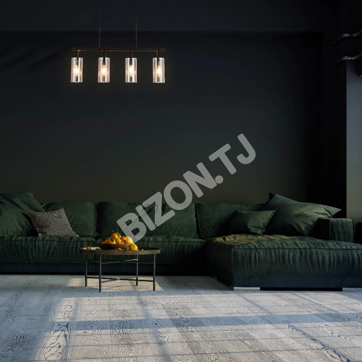Светильник podvec. 9474-4 4xE27 черный+SMOKE L990W120H1200, 150-19042 2