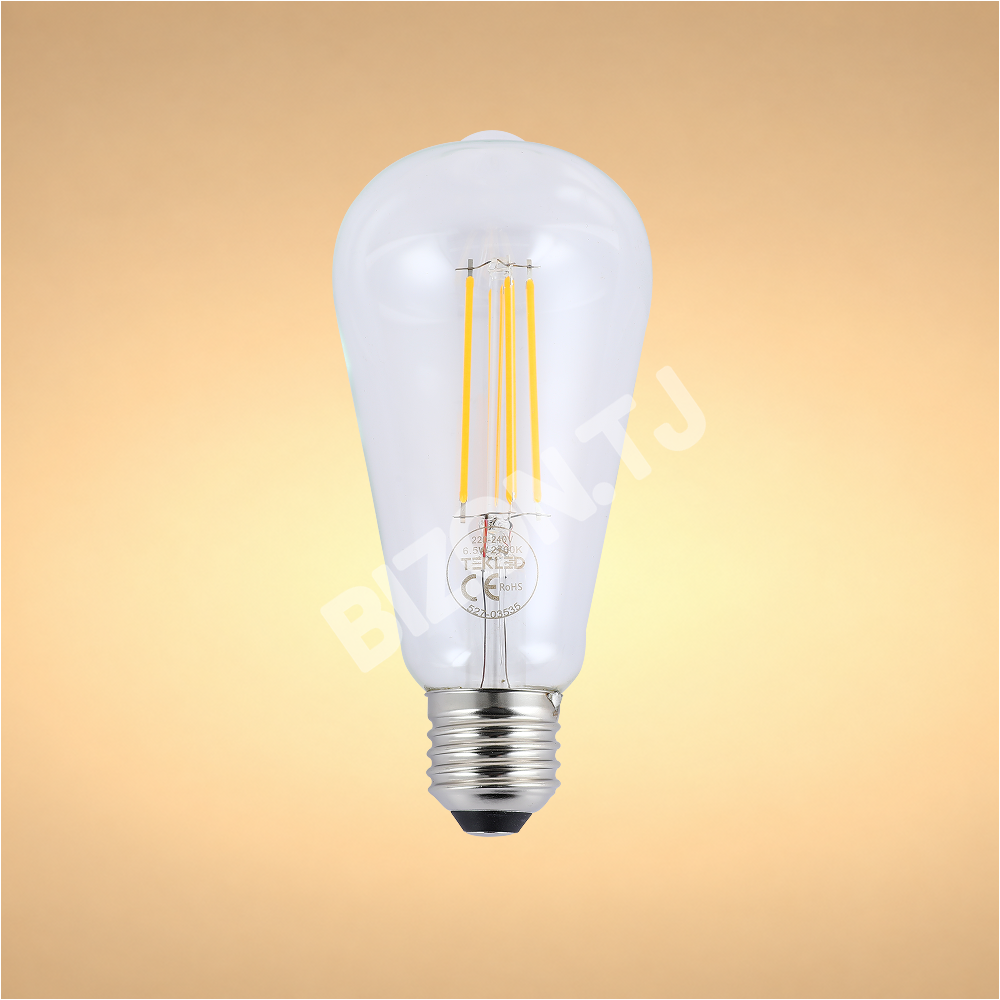 LampLEDST64 6, 5 Вт E27 CLEAR 806 лм 2700 К 85-265, 527-03408 5
