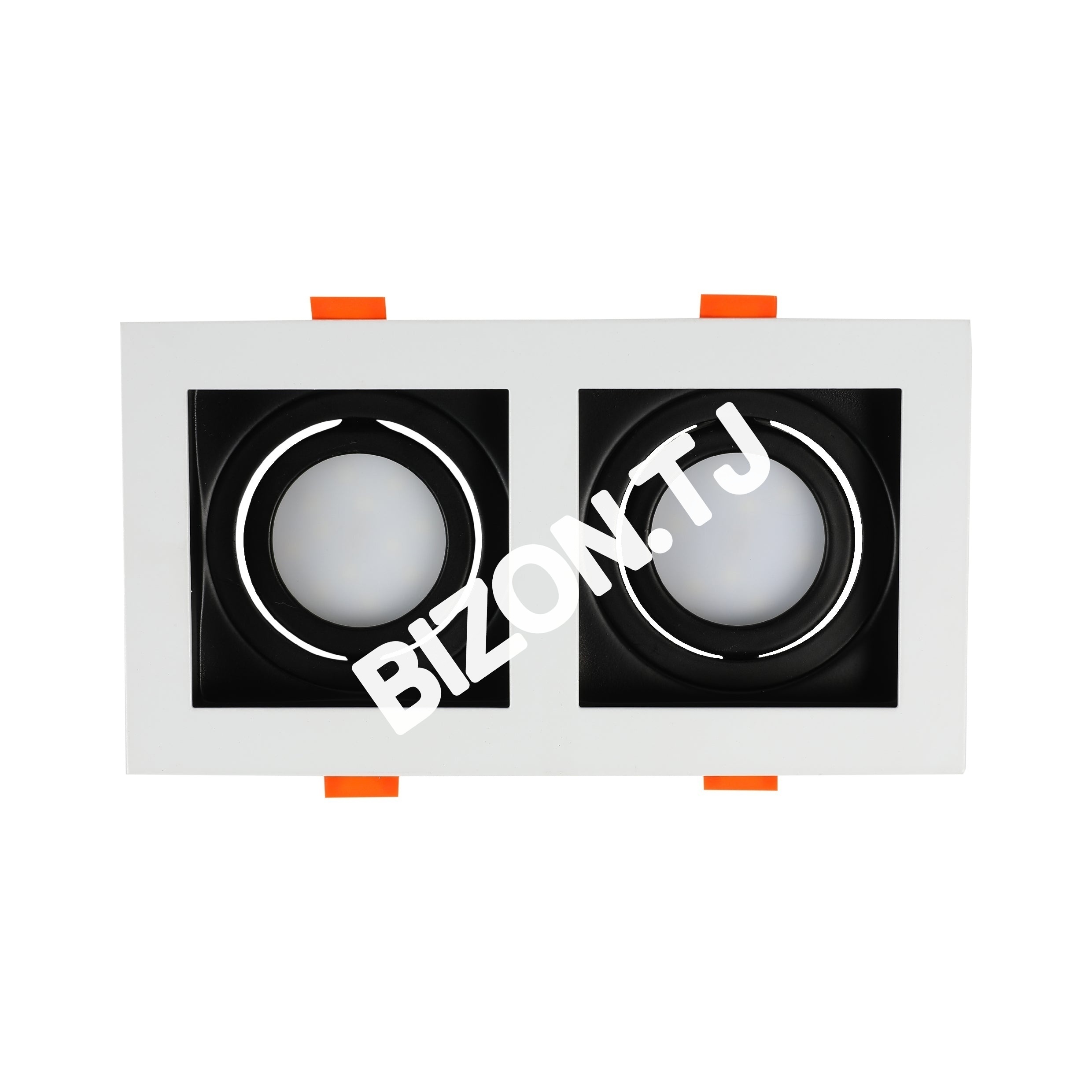 Светильник Grille Rectangle Recessed Tilt даунлайт GU5.3 белый and черный 2 way, 143-03514