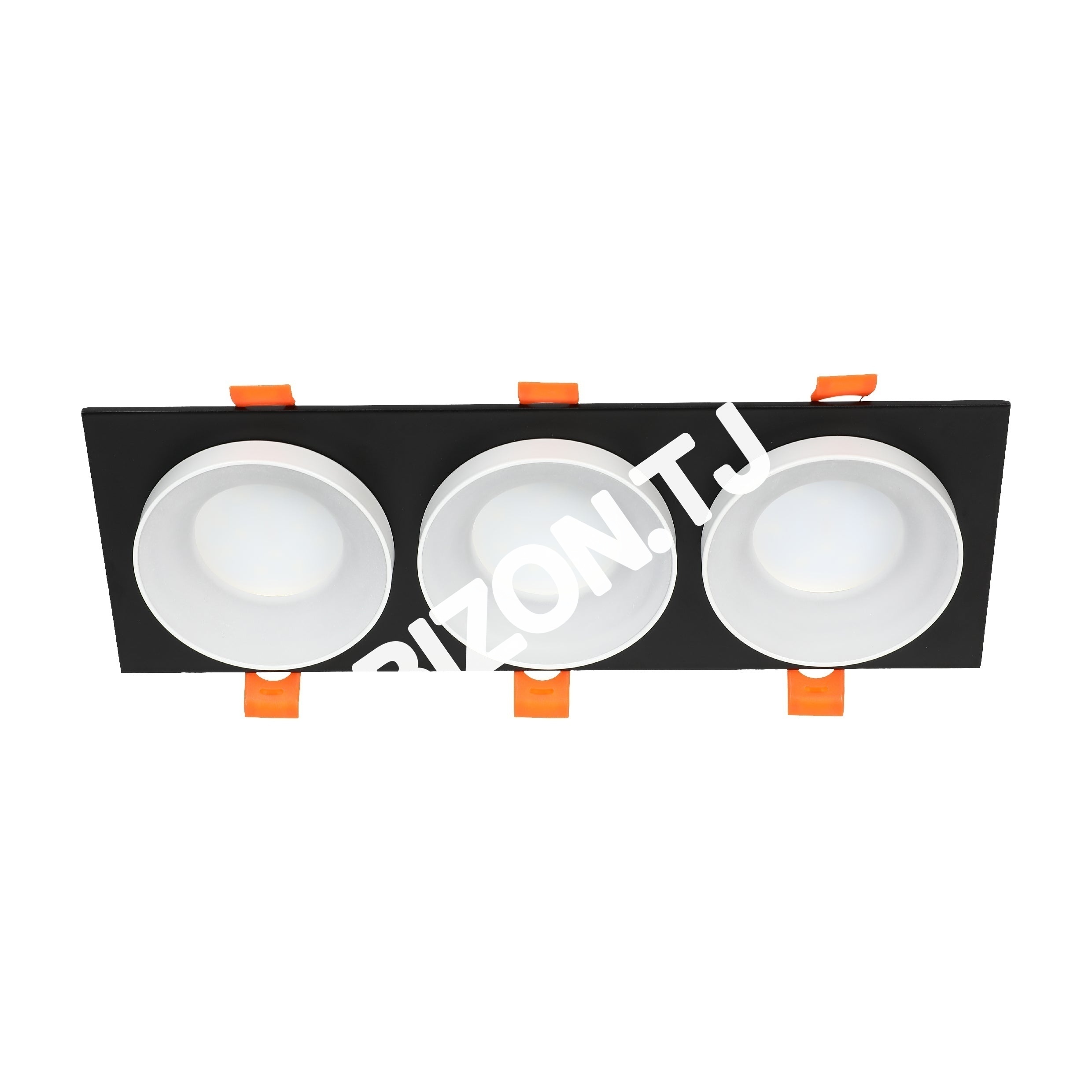 Светильник Grille Rectangle Recessed Tilt даунлайт GU5.3 белый and черный 2 way, 143-03514 8