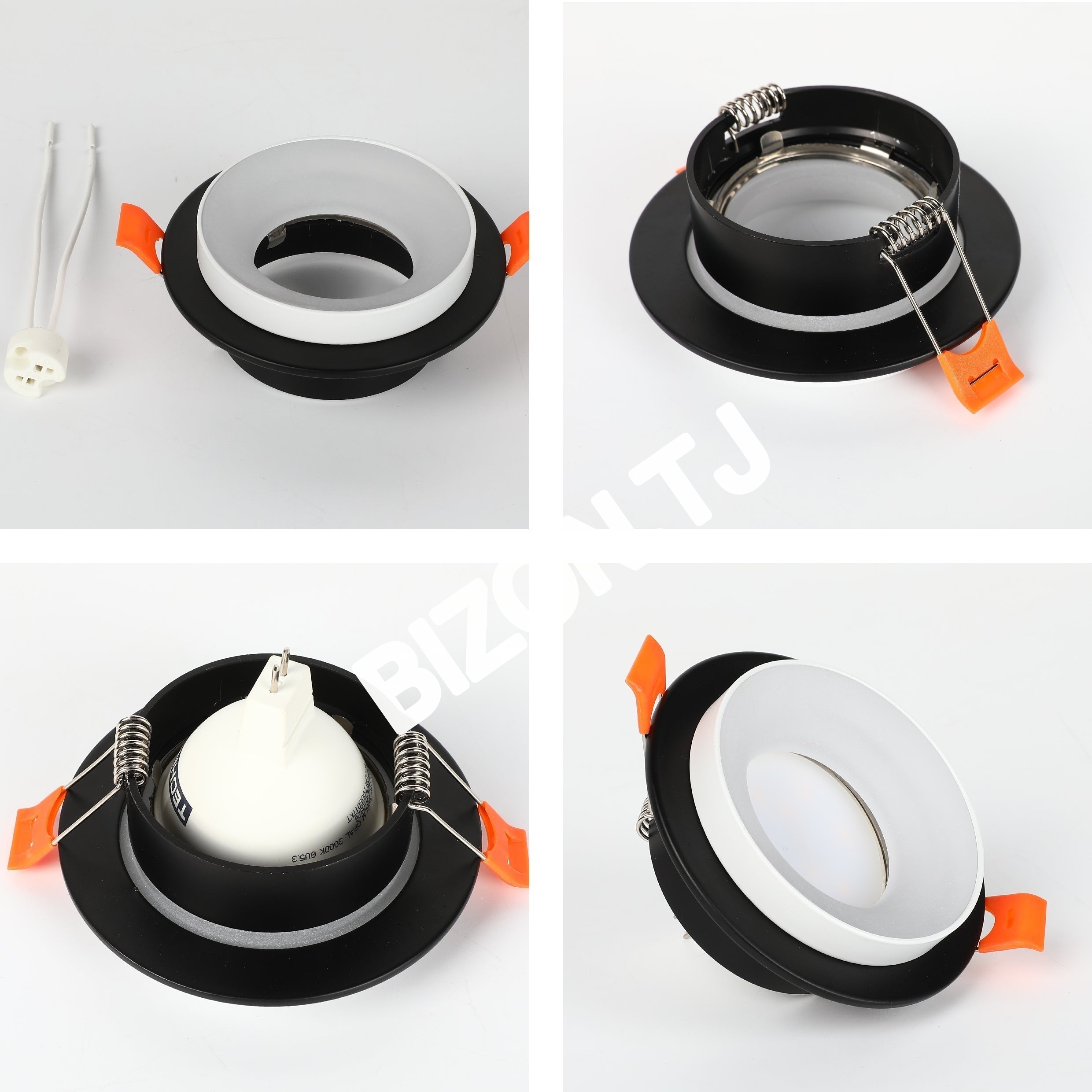 Светильник Grille Rectangle Recessed Tilt даунлайт GU5.3 белый and черный 2 way, 143-03514 16