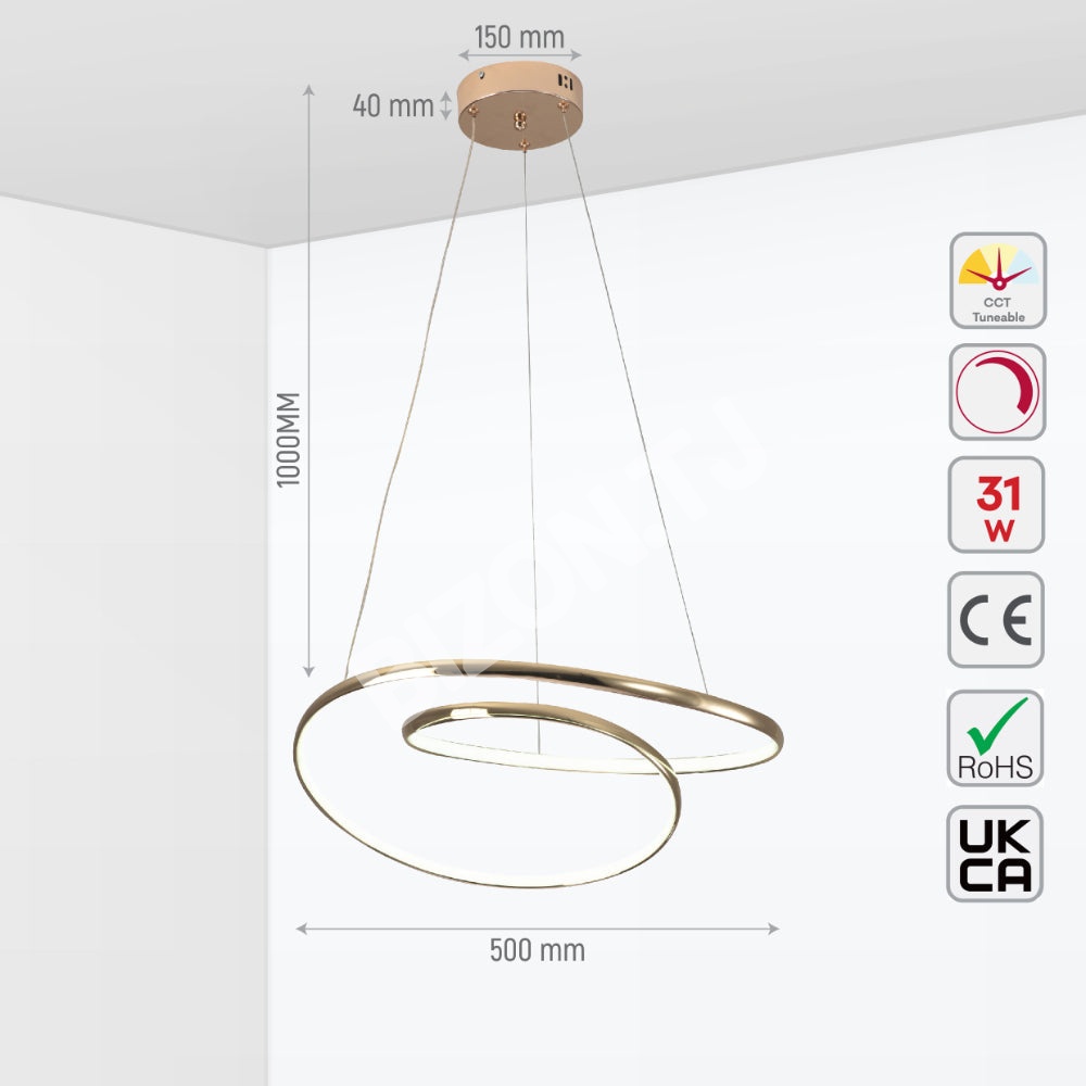 Люстра LED 40 Вт DIMM CH+черный 600×600×1000, 159-17964 23