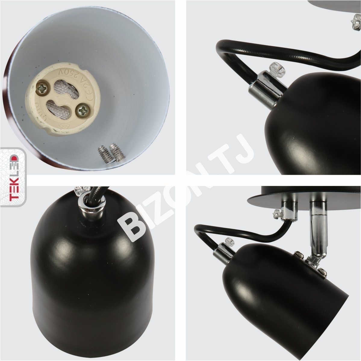 Лампа настенный лампа черный металл Adjustable Spotlight с GU10 Fitting, 151-19804 7