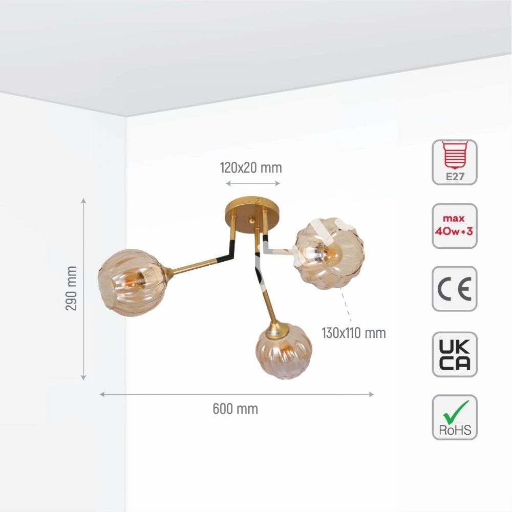 Люстра 52038 5xE27 CHAMPAGNE+золотой+BLACK1, 159-17662 5
