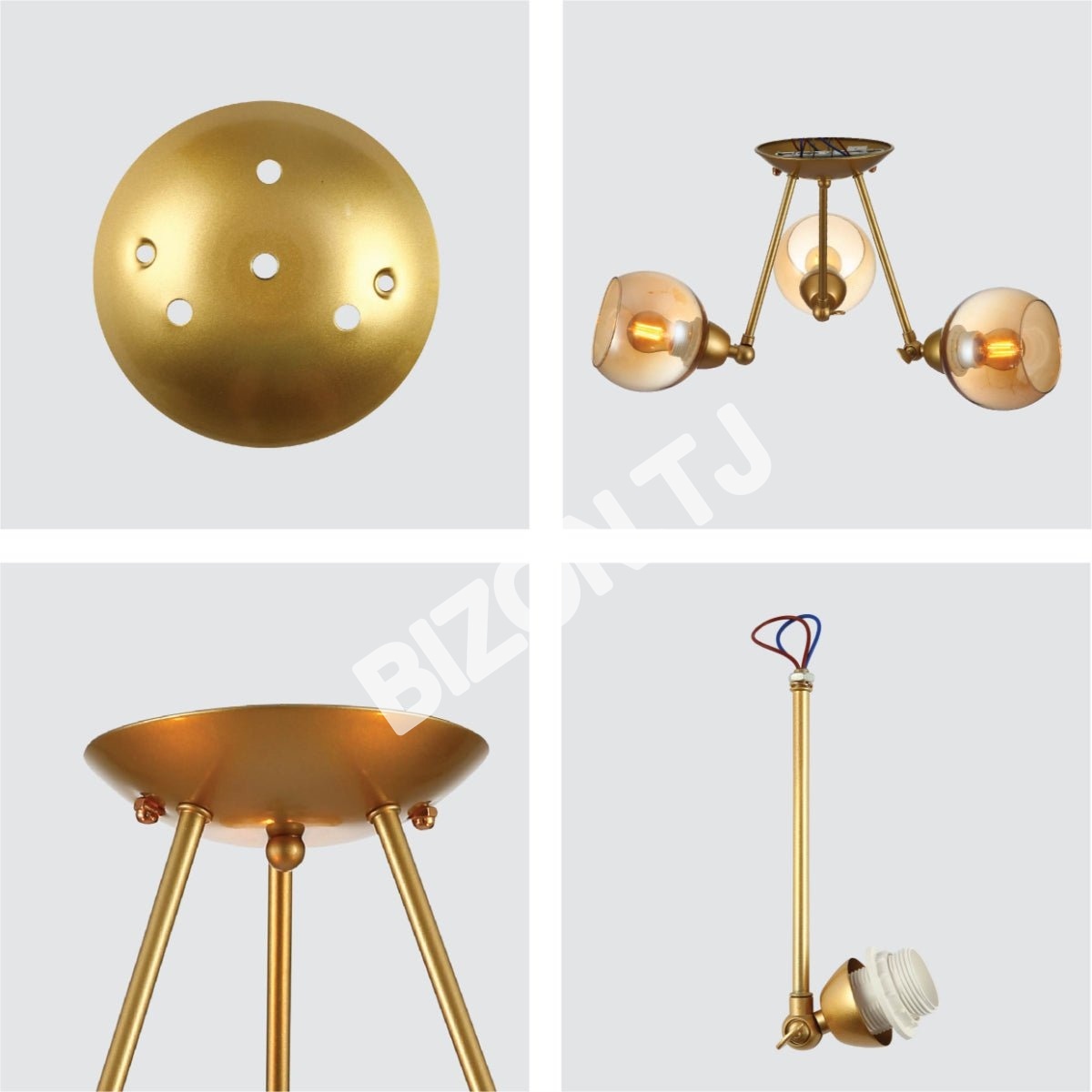 Светильник золотой Hinged металл Amber Dome стекло потолочный светильник w, 159-17648 5