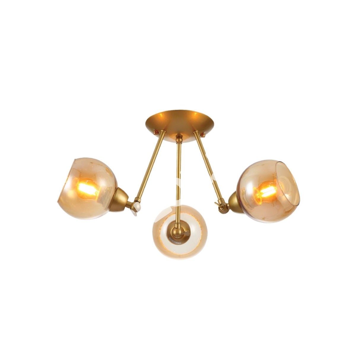 Светильник золотой Hinged металл Amber Dome стекло потолочный светильник w, 159-17648