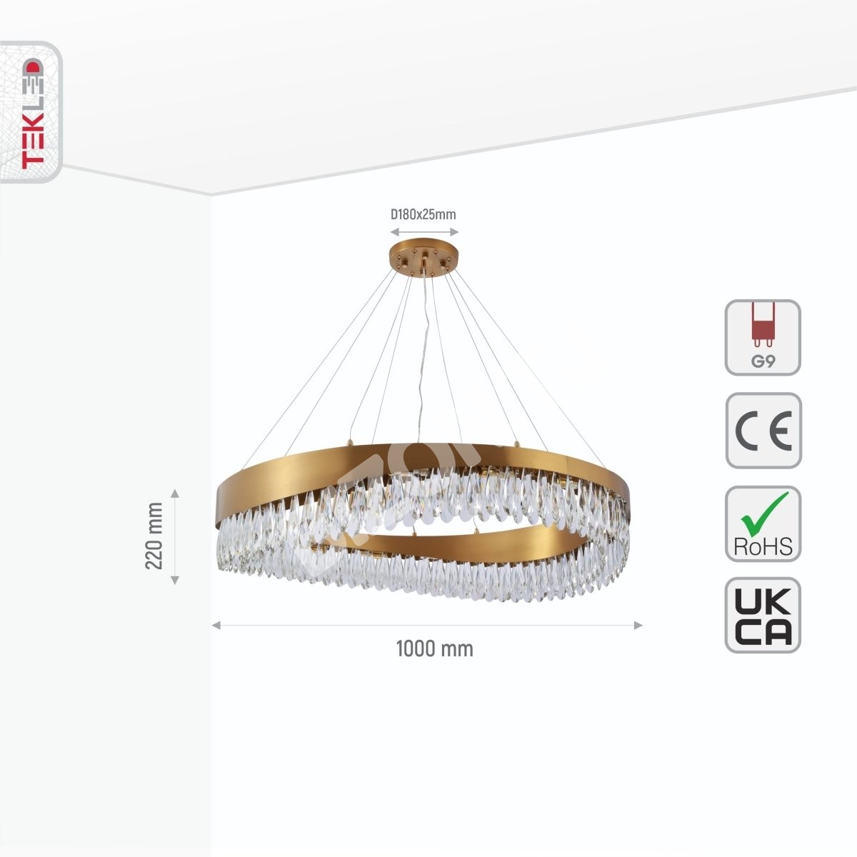 Светильник Faceted Long Pear Crystal золотой металл Island Chandelier потолочный светильник L1100 с 12xG9, 156-19574 7