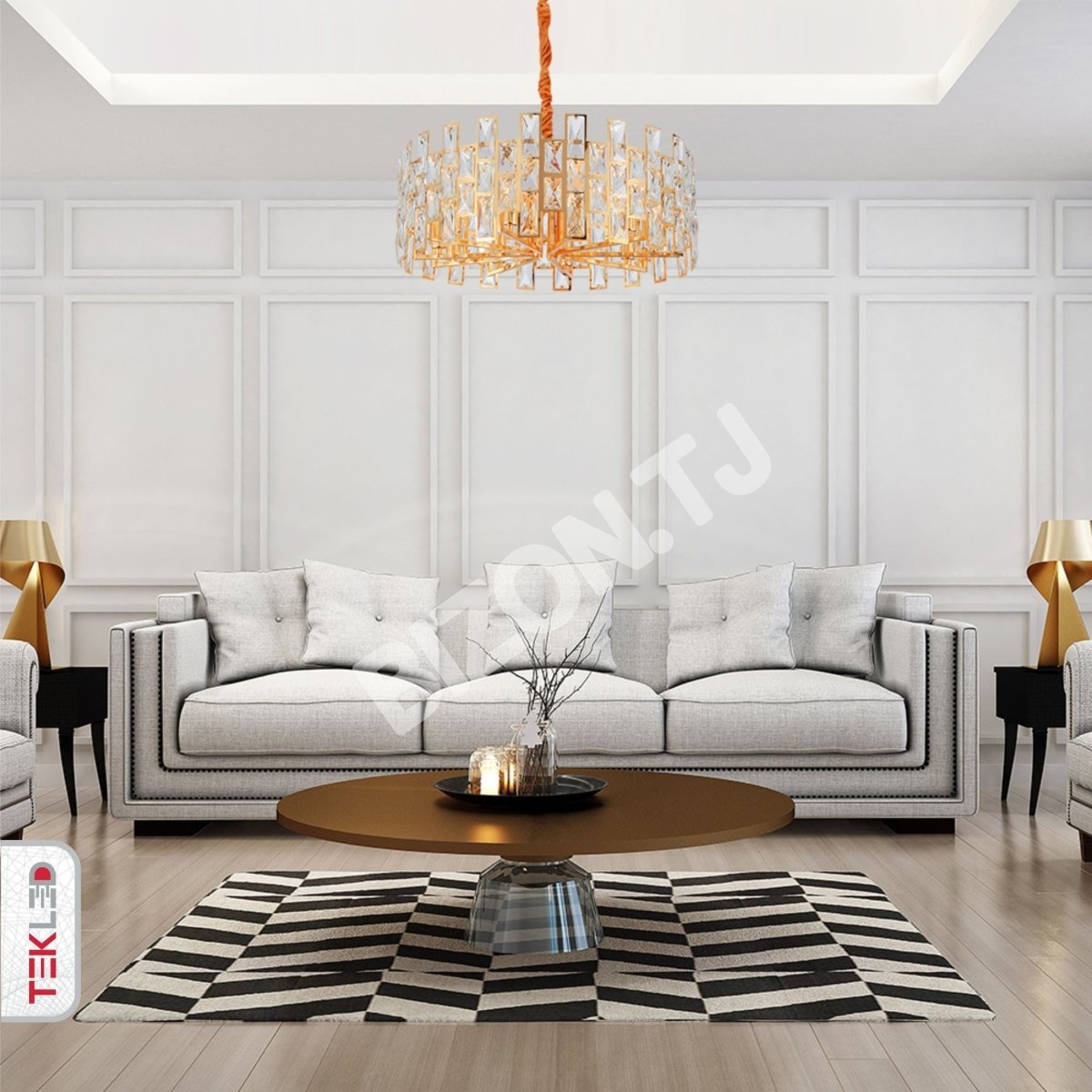 Светильник Coffin Stone золотой металл Castle Crystal Island Chandelier потолочный светильник с 8xE14 Fitting, 158-19425 9