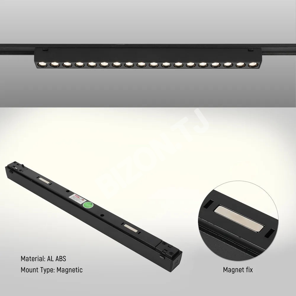 Светильник LED магнитный SLIM 18 Вт 48 В 4000 К черный трековый, 169-03110 7