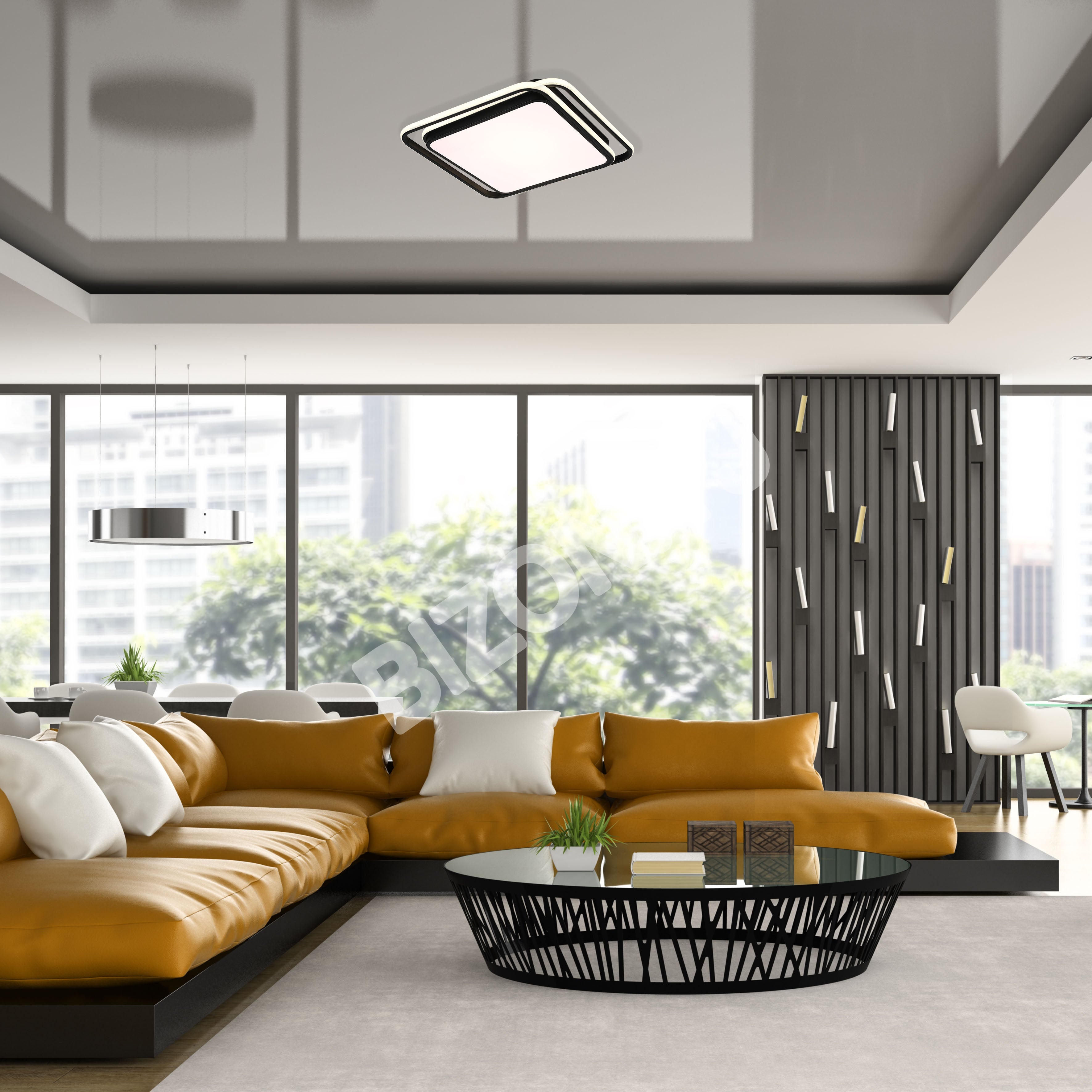 LED Double круглый 36 Вт черный белый D500 3CCT, 154-17346 10