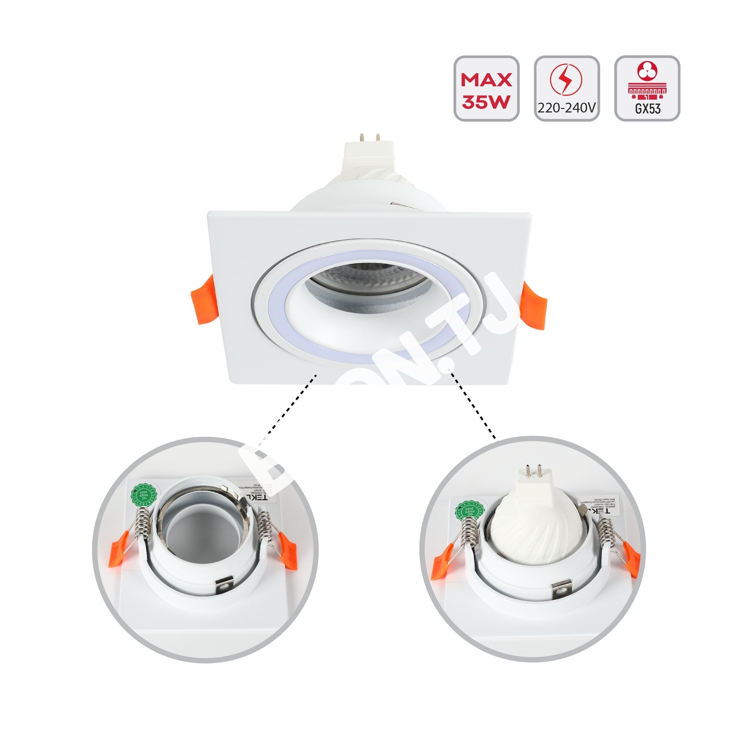 Светильник Low UGR Fixed Aluminium даунлайт IP20 GU5.3 way черный квадратный, 143-03478 23