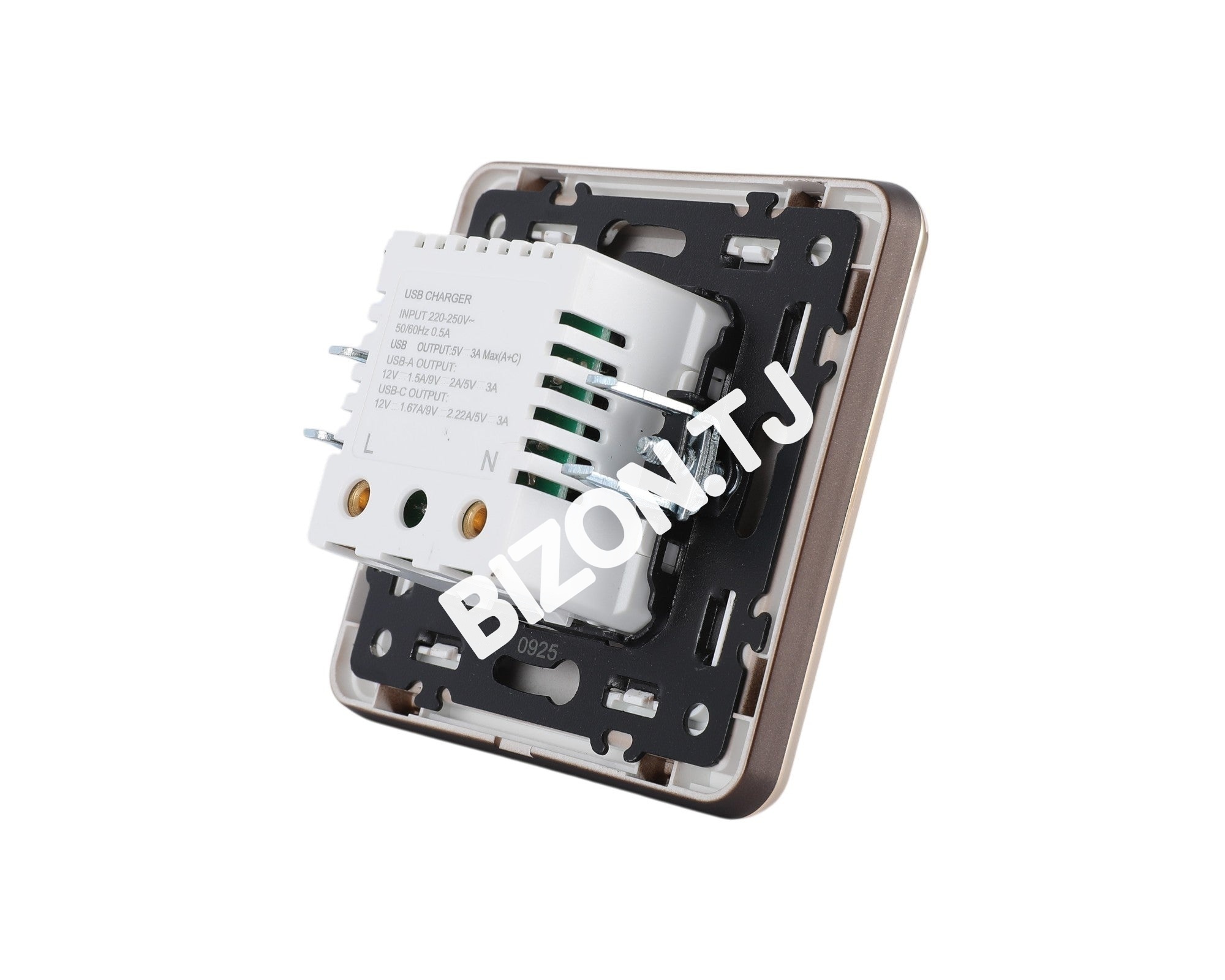Розетка USB (Тип A+C), с / у, Золото, серия SAKURA, 100 / 10, 282-03388 23