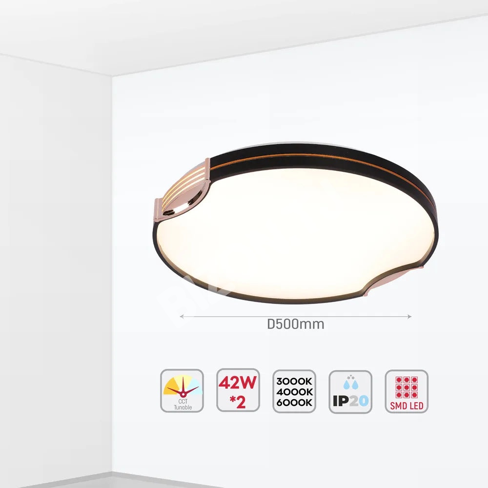 Светильник LED потолочный Светильник ARKOS 40Wx2 D500 черный 6000 К / 4, 165-16033 5