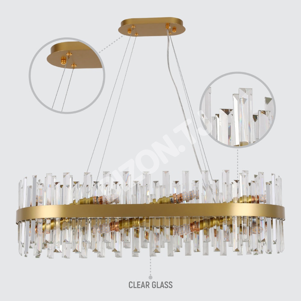 Светильник Coffin Crystal золотой металл Island Chandelier потолочный светильник L900 с 18xE14, 156-19562 10