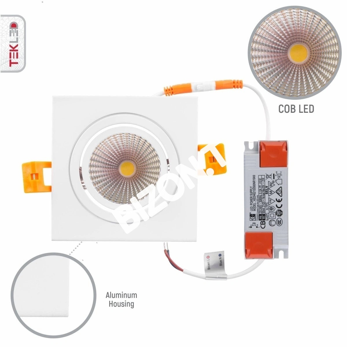 Светильник LED OC003A 1×10 Вт 3000 К белый 100-265V50, 165-033272 13