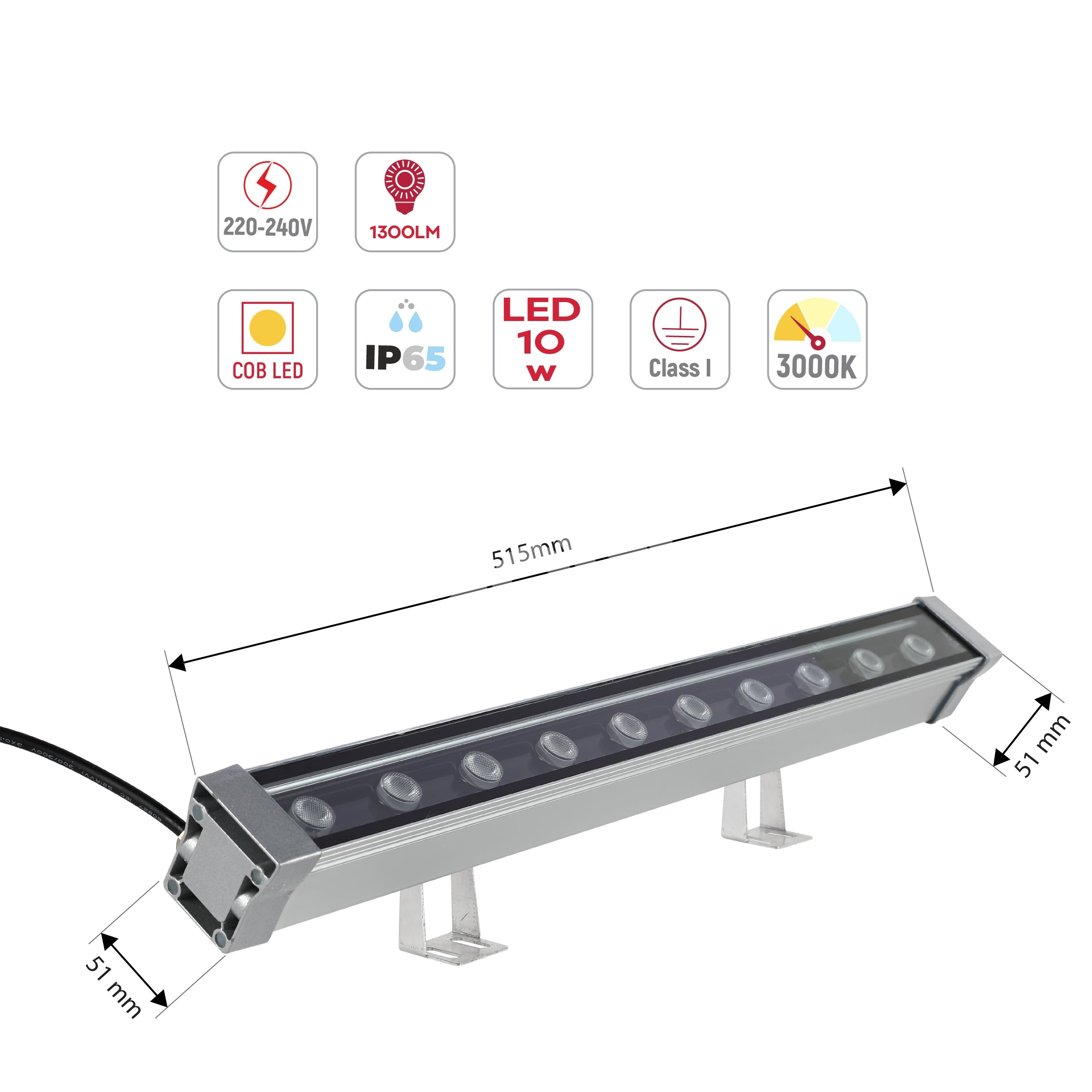 Прожектор LED WW02 18 Вт 100 см 3000 К IP65 (TS), 224-031450 12