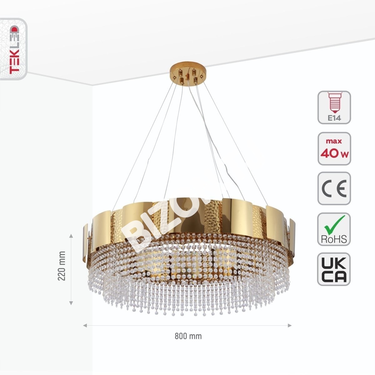 Светильник Octagon Crystal золотой металл Chandelier потолочный светильник D800 с 12xE14, 156-19578 6