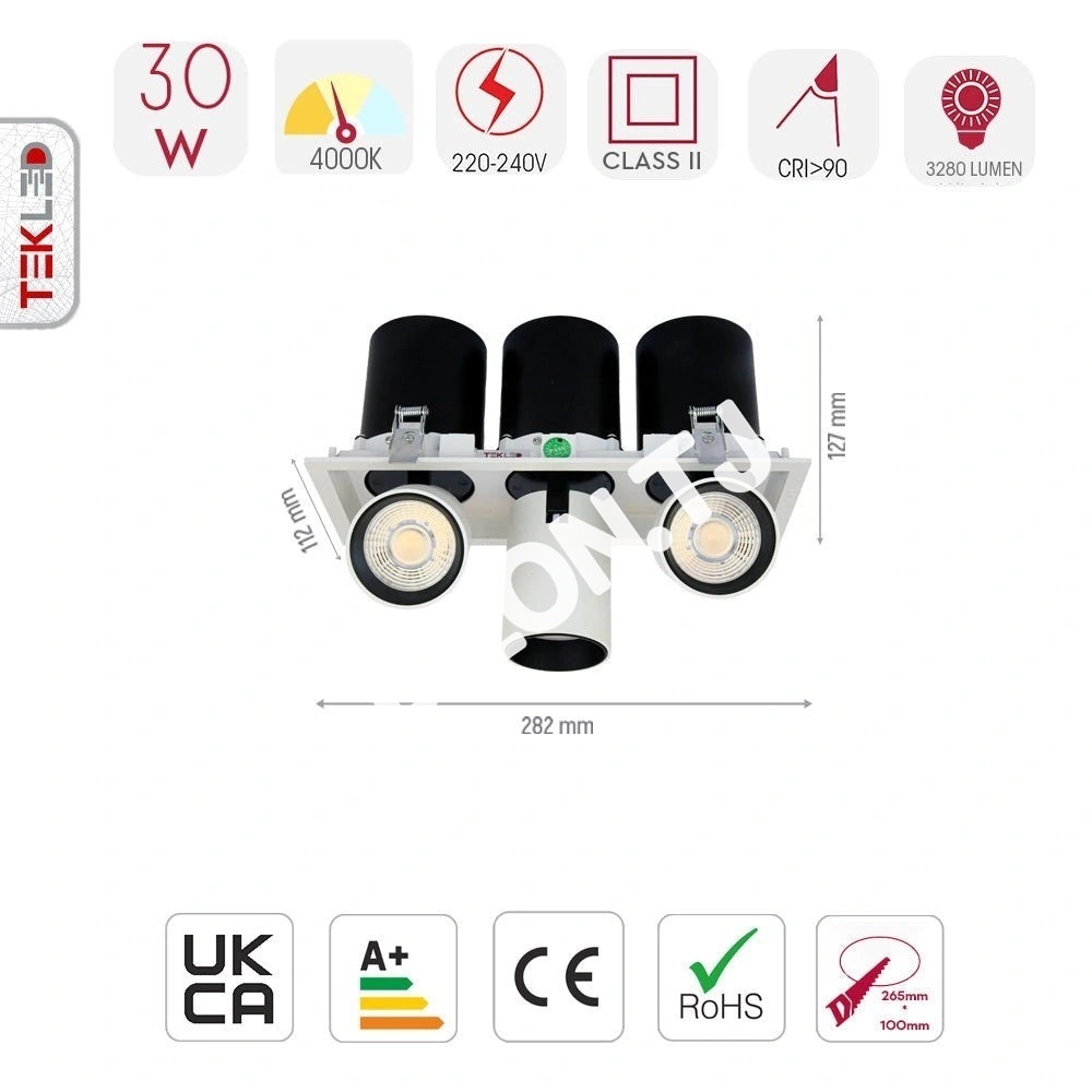 Светильник даунлайт LED DURBUN 2*10 Вт 4000 К WH 12, 165-03942 10