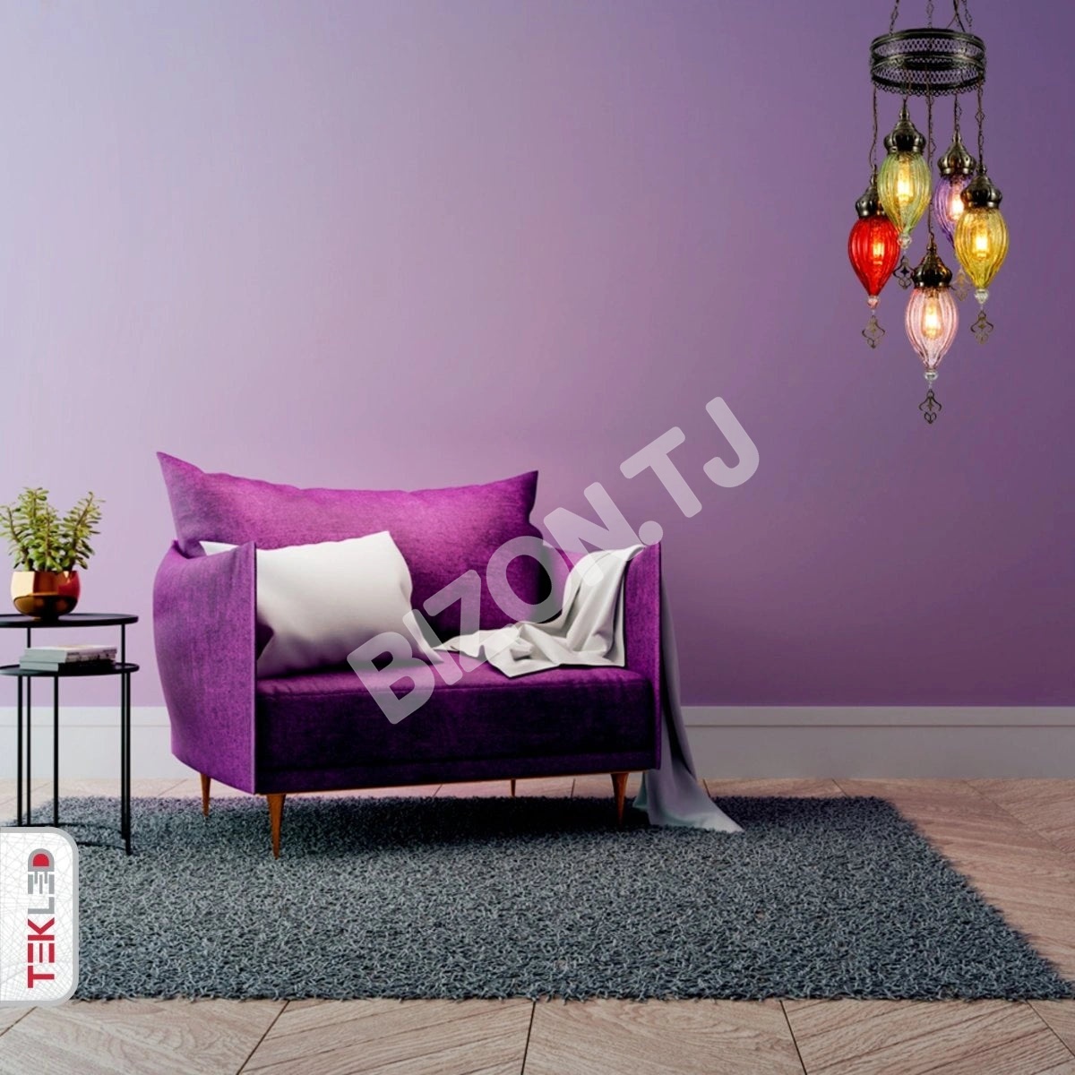 XN09 / 8+1 9xE27 GD+MULTICOLOR 1s, 158-19562 9