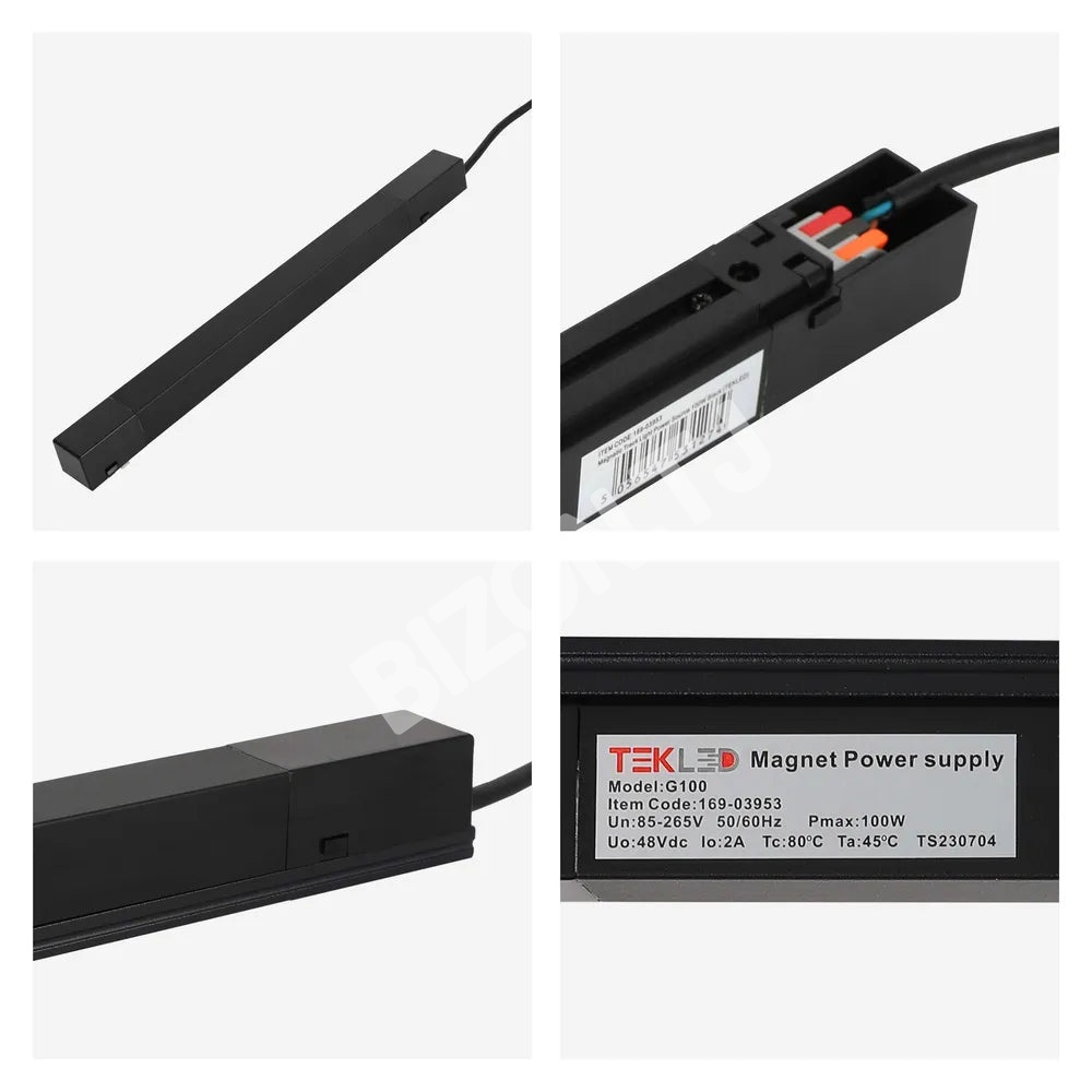 Трековый светильник магнитный SLIM трековый светильник Power Source 100 Вт черный, 169-03953 3