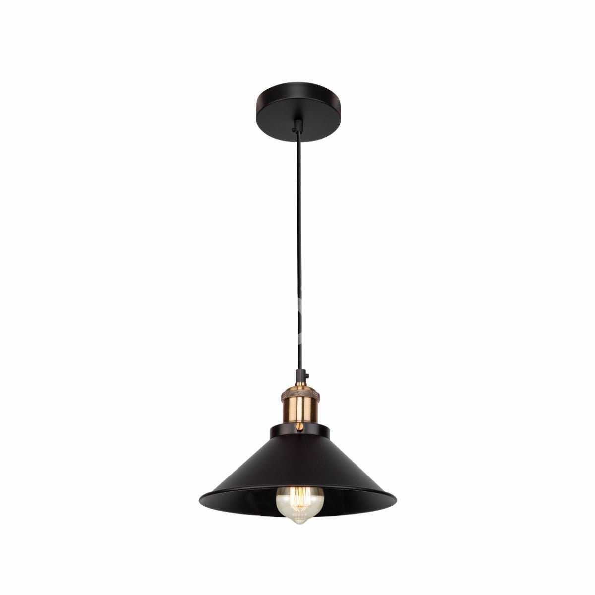 Черный металл Medium Funnel металл потолочный подвесной светильник с E27 Fitting, 150-18360 3