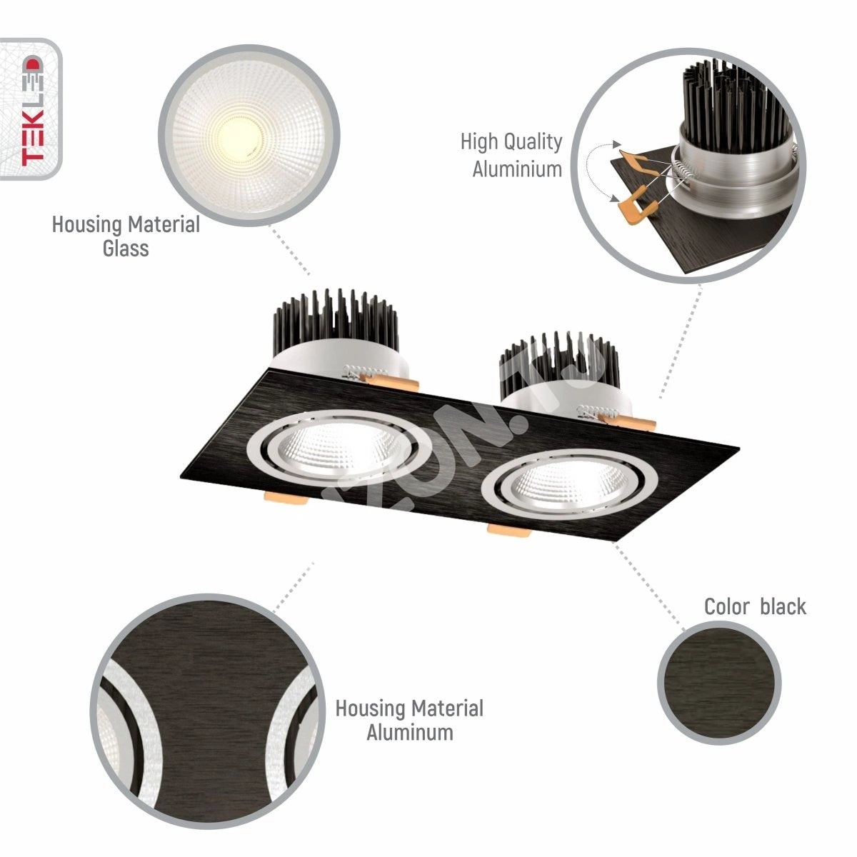 Светильник LED OC003B 2×5 Вт 3000 К черный UK IP20 3, 165-0332791 22