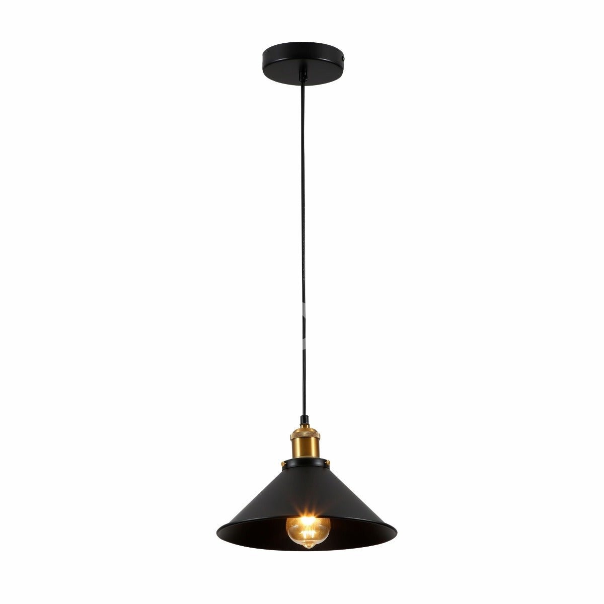 Черный металл Medium Funnel металл потолочный подвесной светильник с E27 Fitting, 150-18360 2
