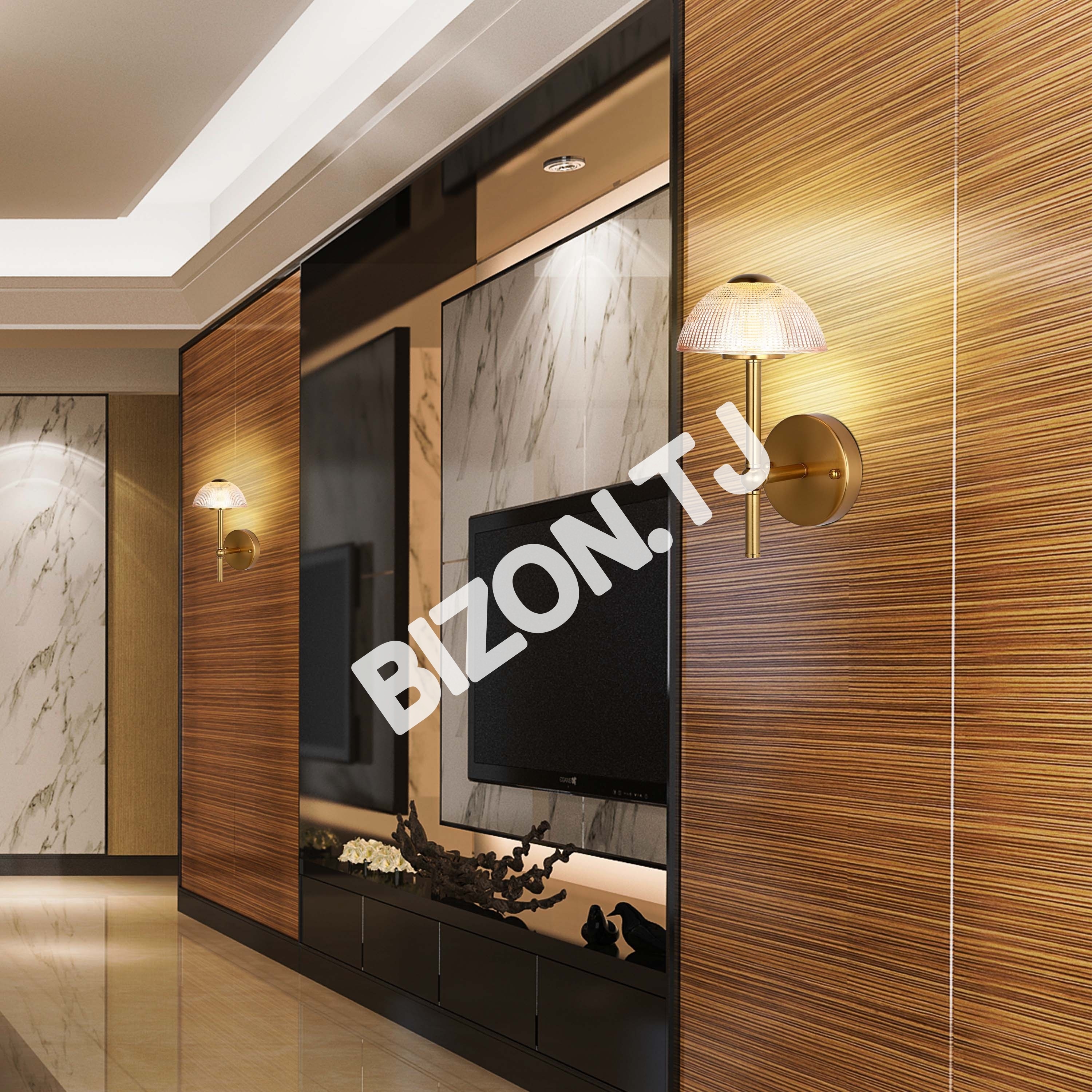 Бронзовый LED настенный светильник 6565-A Amber стекло 5 Вт 3CCT, 151-20118 3