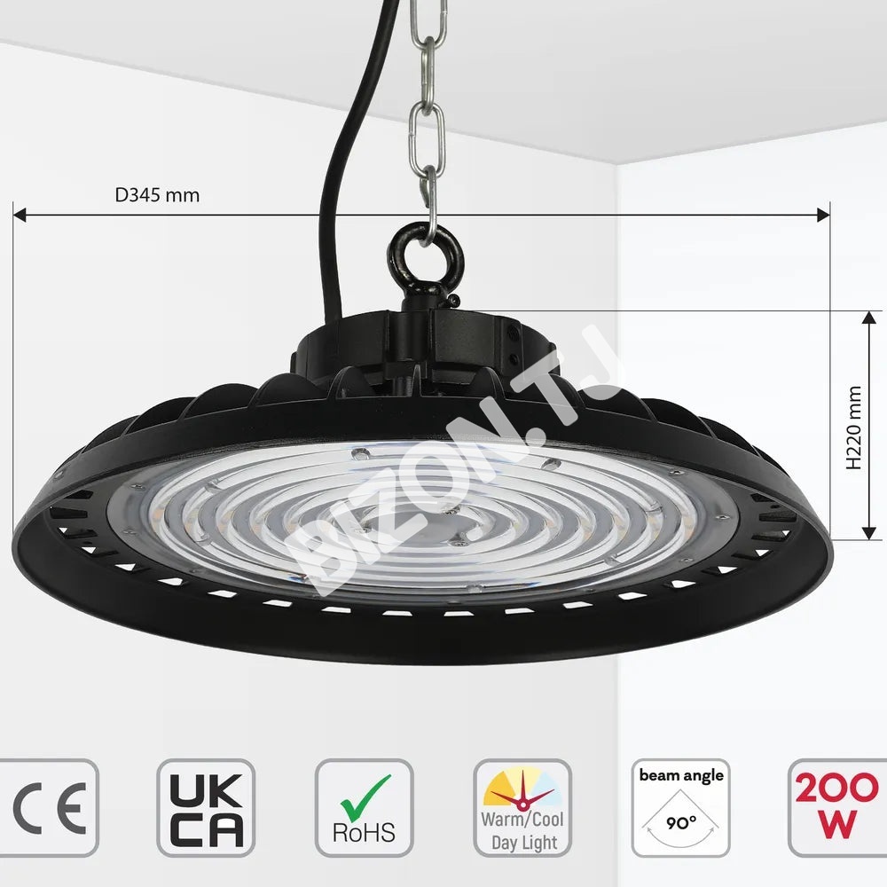 UFO Highbay 200 Вт 3000 К / 4000 К / 6000 К черный, 230-03051 5