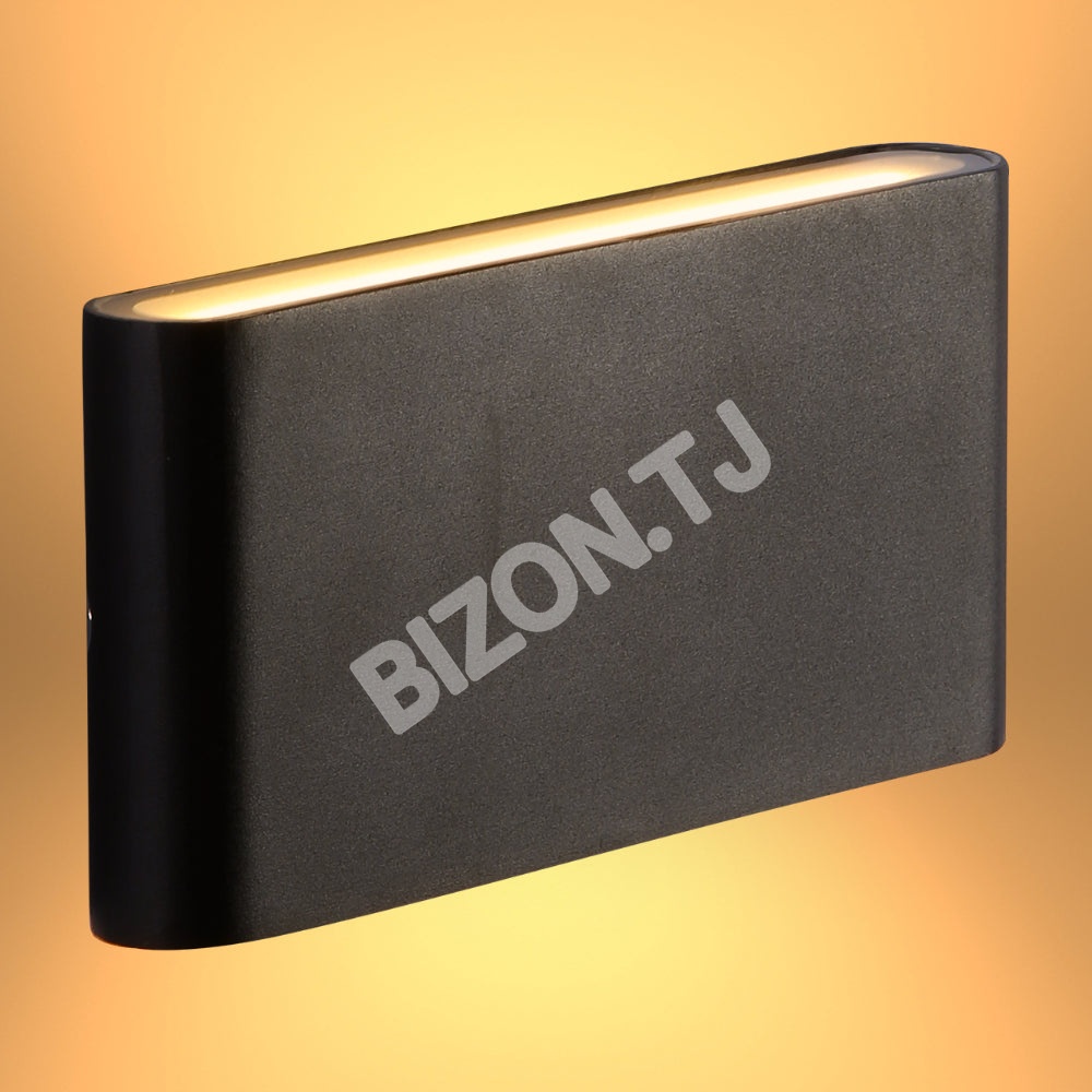 Черный Slim Cuboid Up Down уличный современный LED настенный, 182-03376