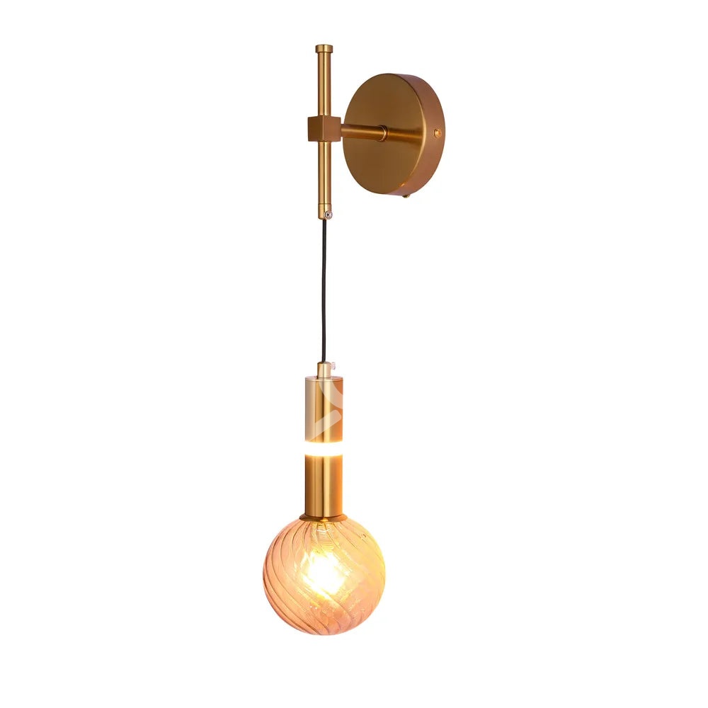 Бронзовый настенный светильник 39312B-A Amber стекло 1, 151-20064