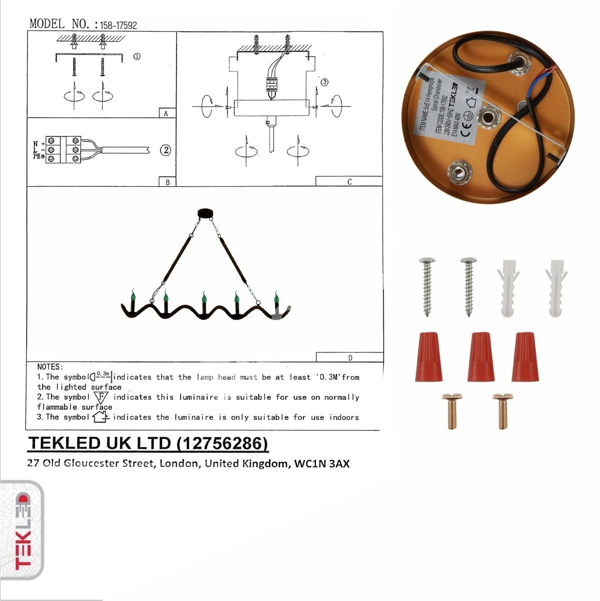 Люстра Hemp Rope Spiral Island потолочный Chandelier светильник с 5xE14, 158-17592 8