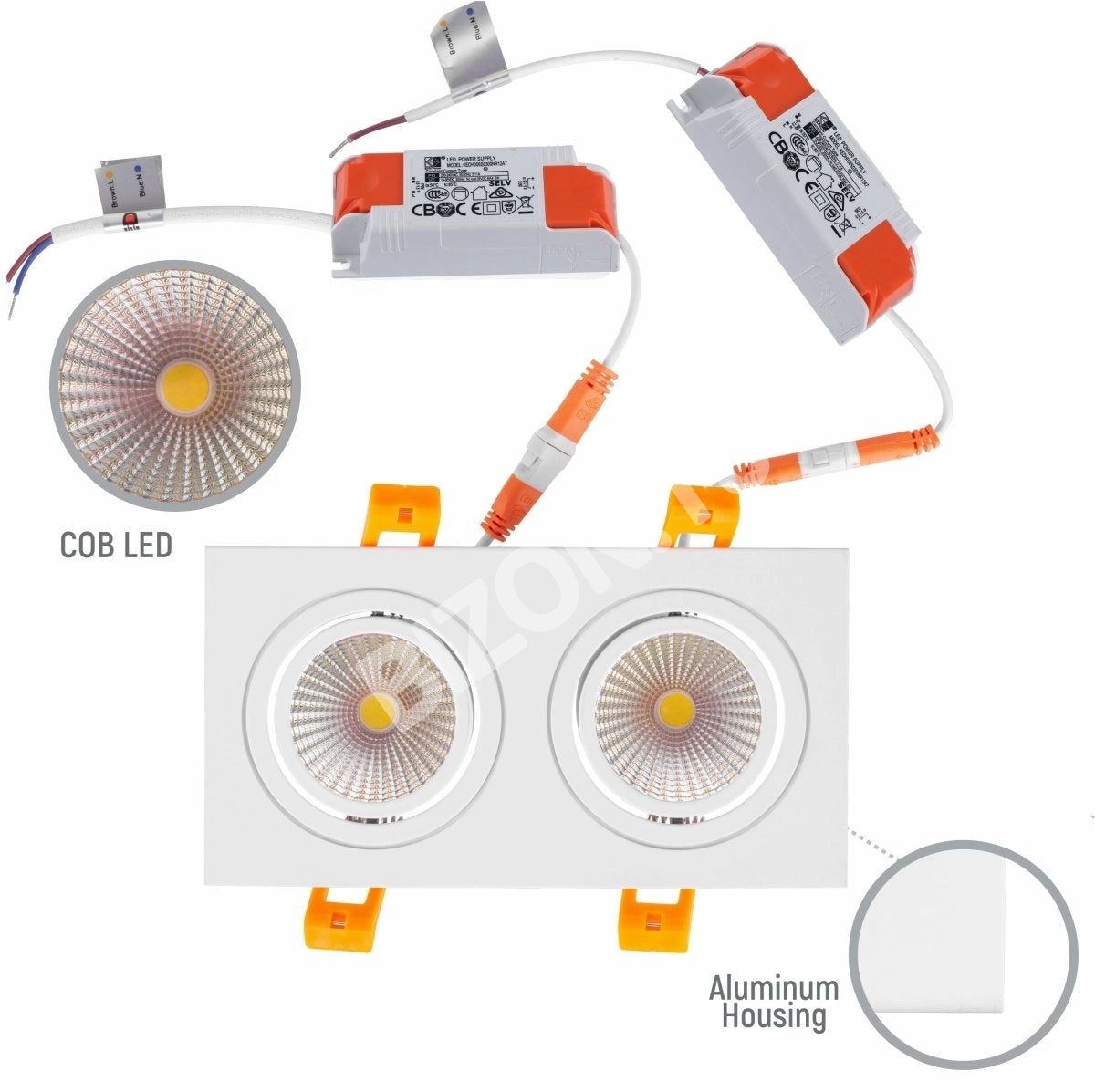Светильник LED OC003B 2×5 Вт 3000 К черный UK IP20 3, 165-0332791 13