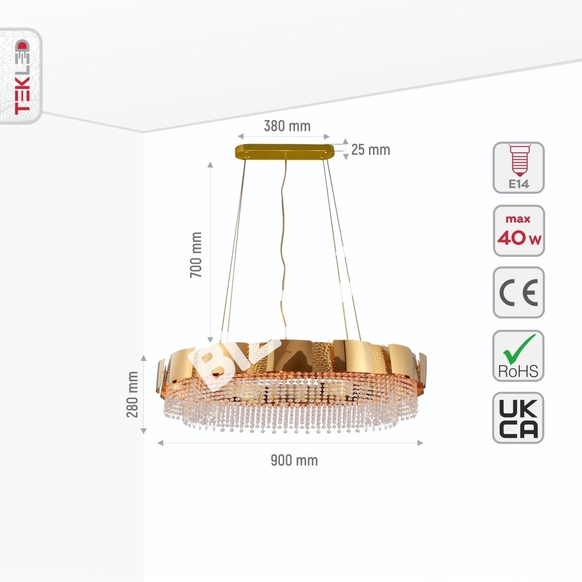 Светильник Octagon Crystal золотой металл Chandelier потолочный светильник D800 с 12xE14, 156-19578 8