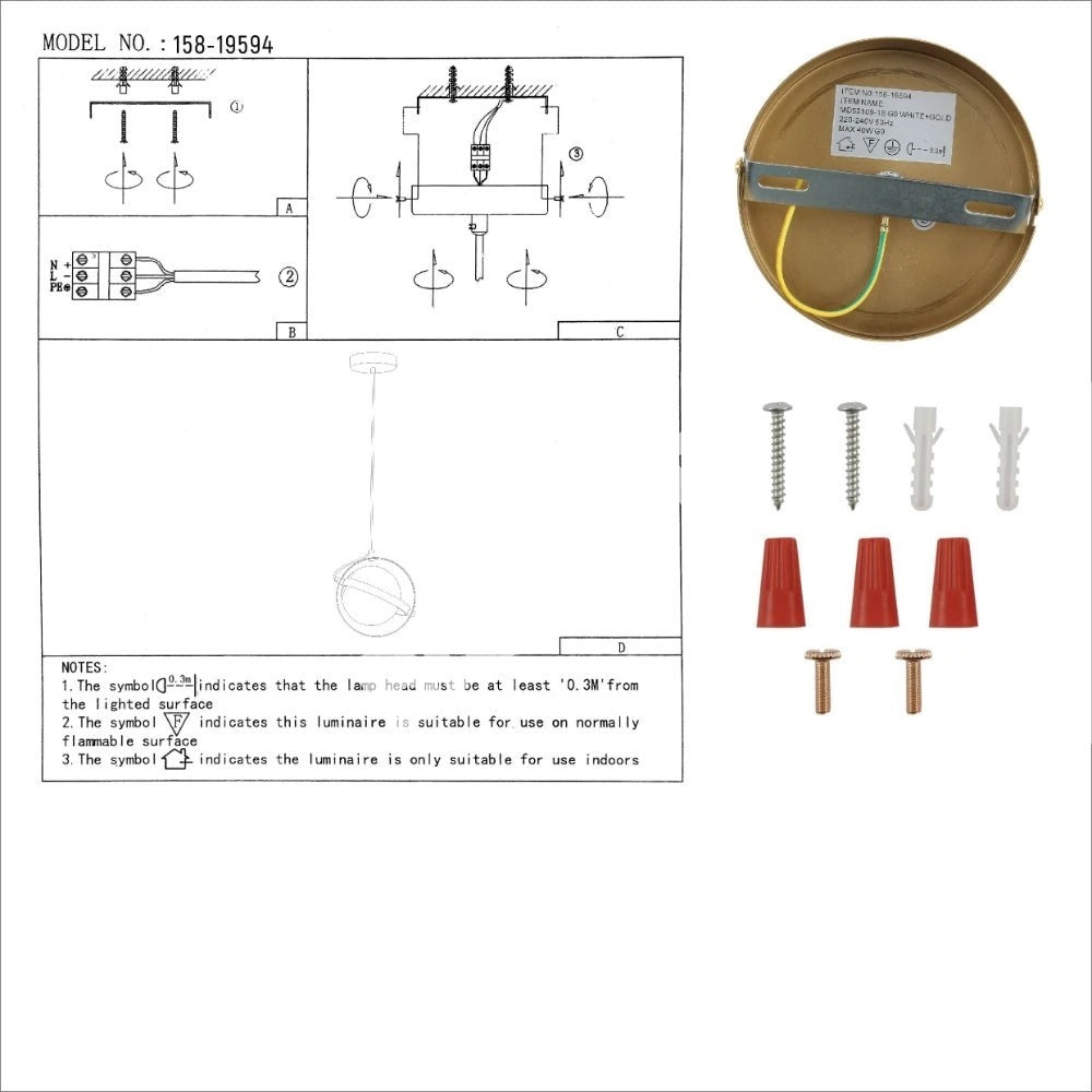 Люстра Chandelier MD53109-1S G9 белый+золотой, 158-19594 12