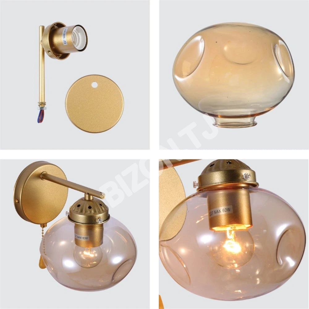 Бра Amber Globe стекло золотой металл V, 151-19774 4