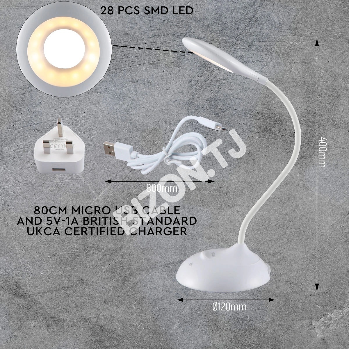 Светильник настольный LED PH219 3 Вт 5V280 лм BL 3000K6000 К, 130-03602 3