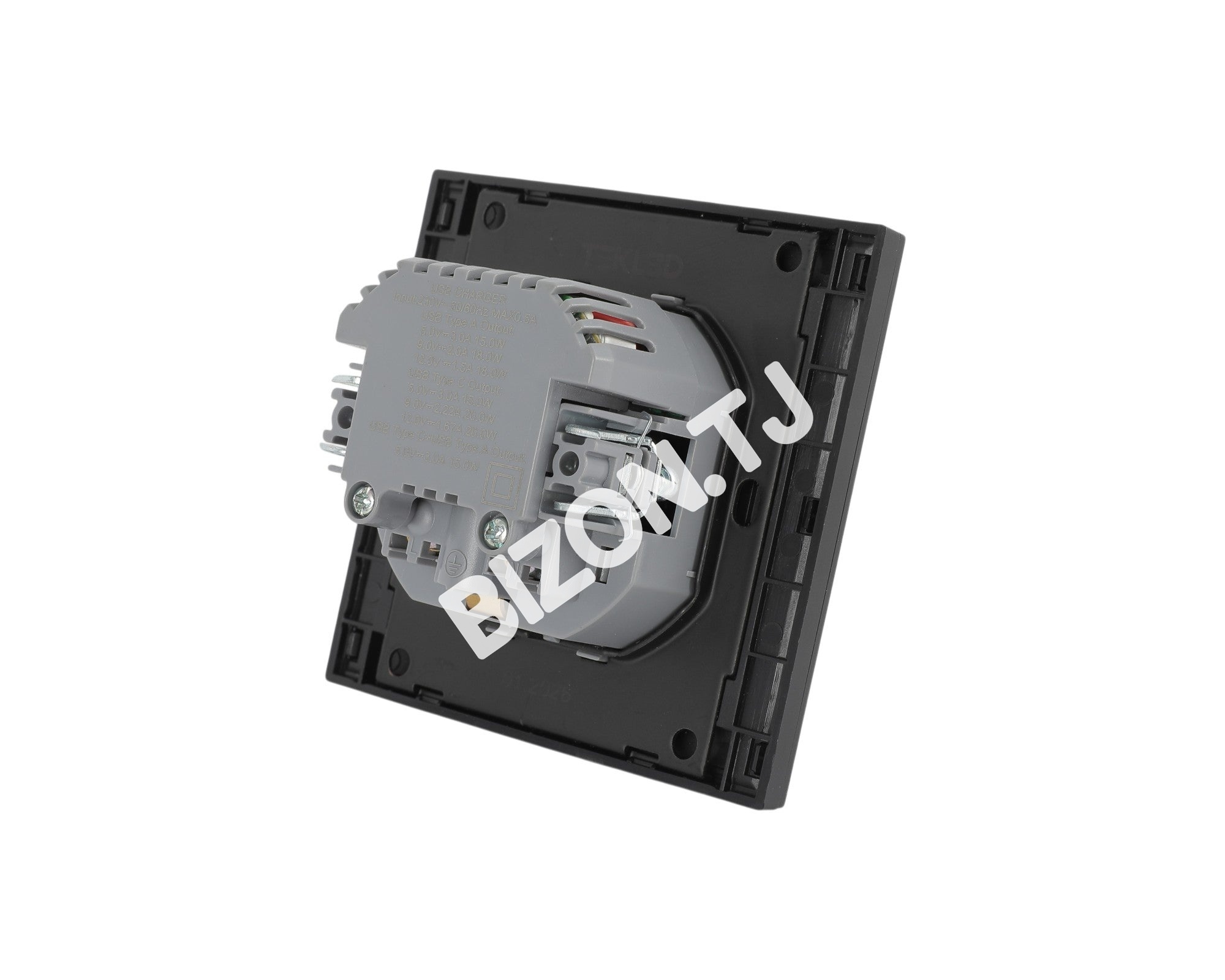 Розетка Schuko с USB+TYPE C 20Вт, с / у, Темно-серая, серия NIZMO, ELECTRIC 96 / 8, 283-03592 8