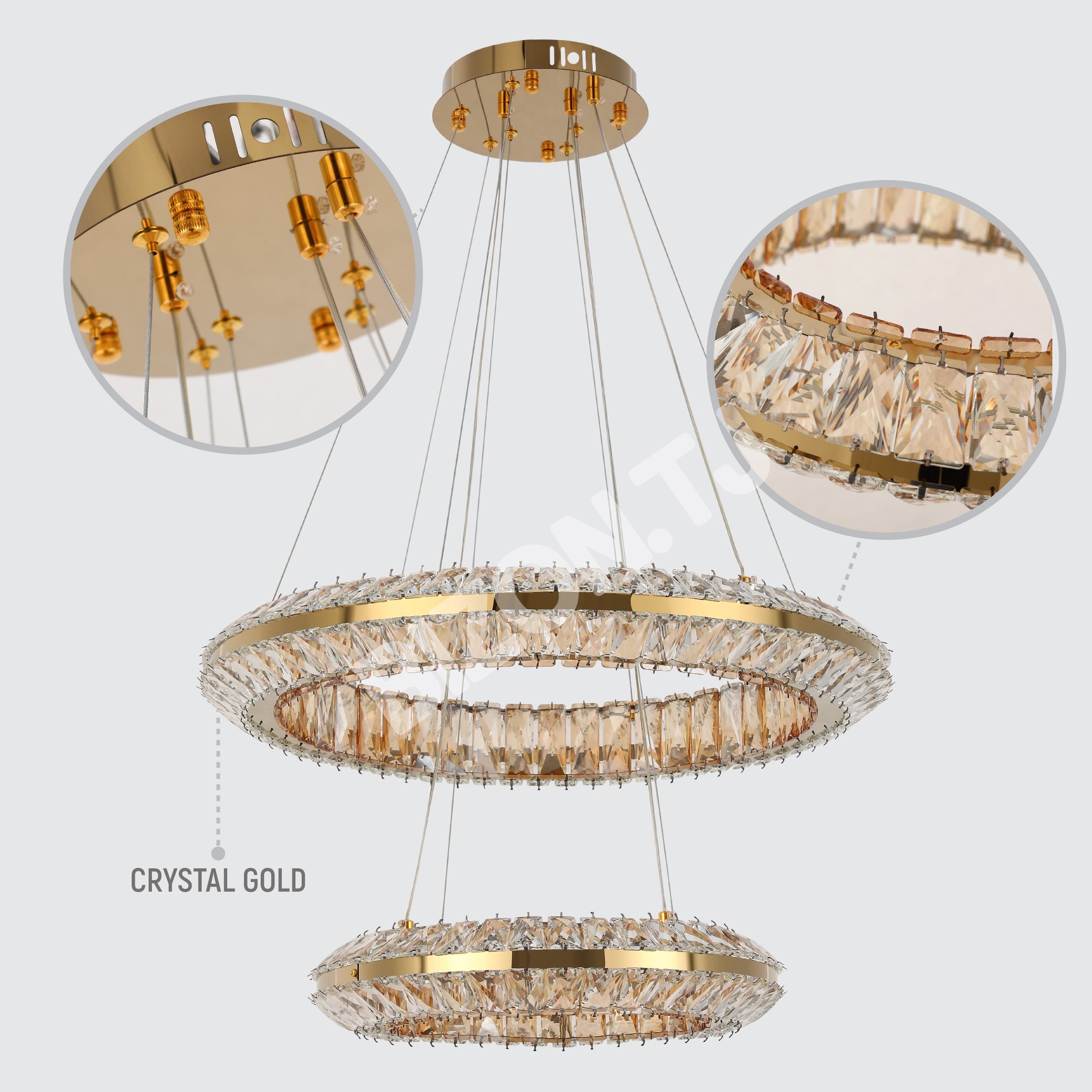 Люстра Crystal золотой CB242 600xW400мм 3 Colour (с, 159-18340 5