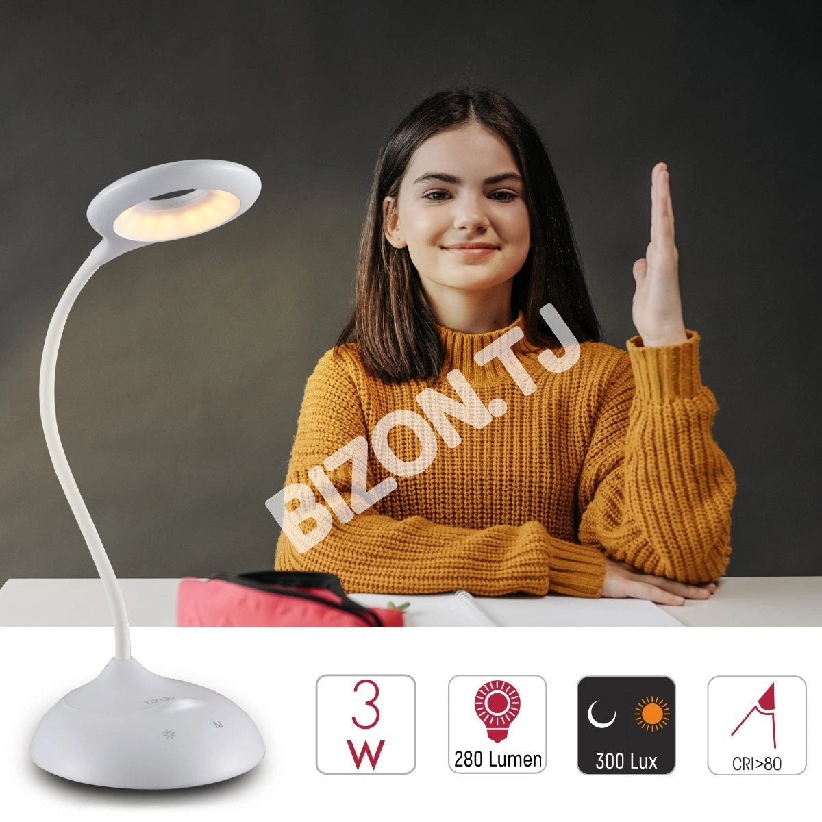 Светильник настольный LED PH219 3 Вт 5V280 лм BL 3000K6000 К, 130-03602 7