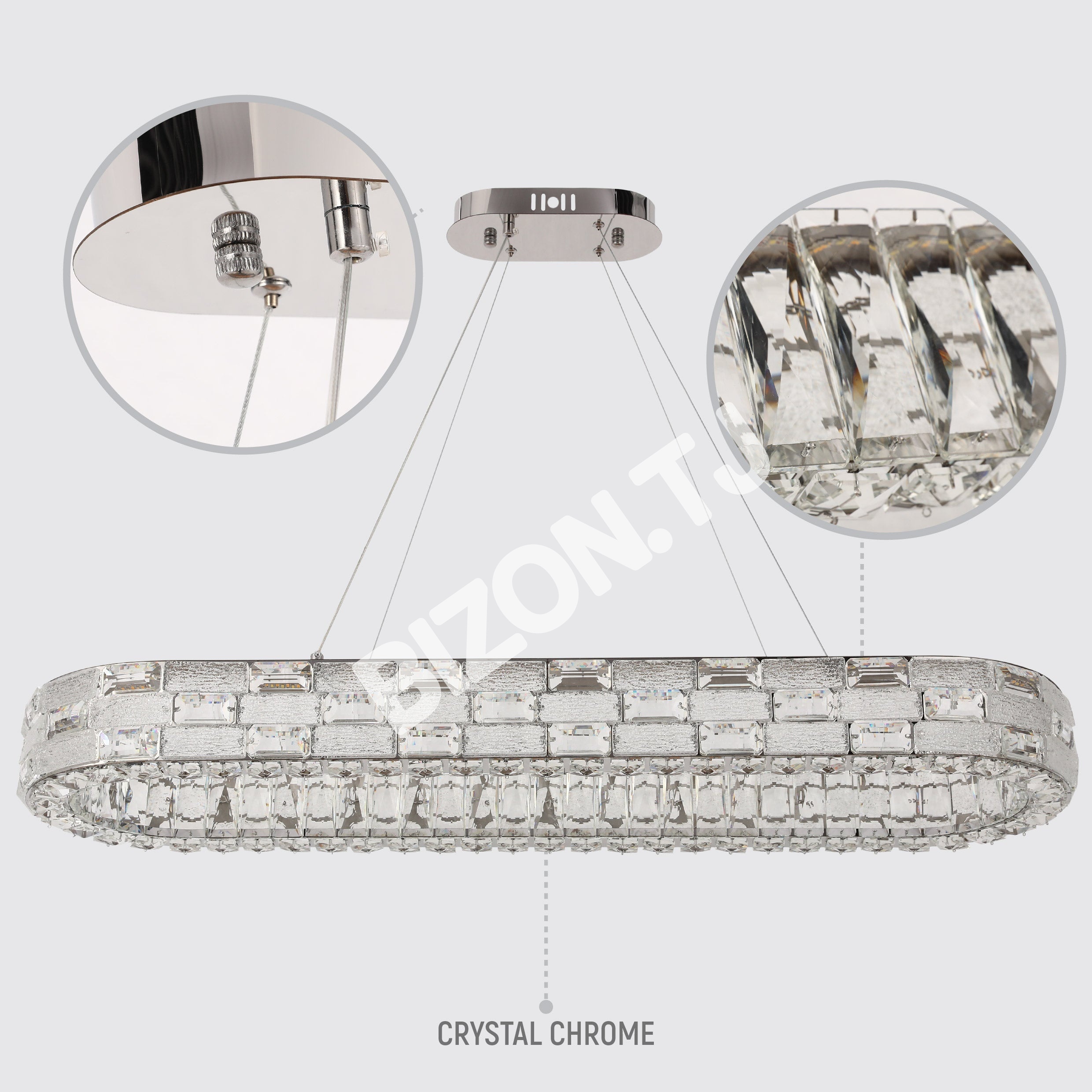 Люстра Crystal хром CB701 D500мм 3 Colour (с ди, 159-18334 17